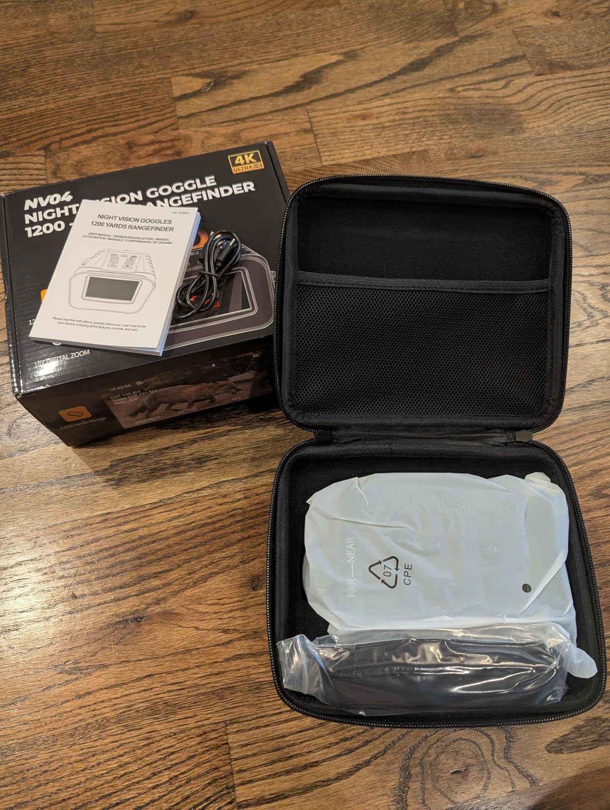 Night Vision Goggles with Rangefinder - 4K Video, 18X Zoom Night Vision Binoculars, 5000mAh Rechargeable, 64GB Card, 1200yd Rangefinder & 1968ft Night Vision - for Security, Wildlife Observation customer photo 2