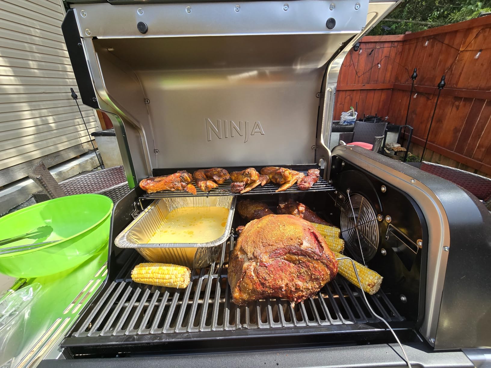 Ninja FlexFlame ProConnect Grill & Smoker PG305 | 5-in-1 Smart Cooking System | Electric & Propane | App-Connected | 3-Burner Digital Control | Roast, Griddle & Pizza Maker | Black/Gold customer photo 1