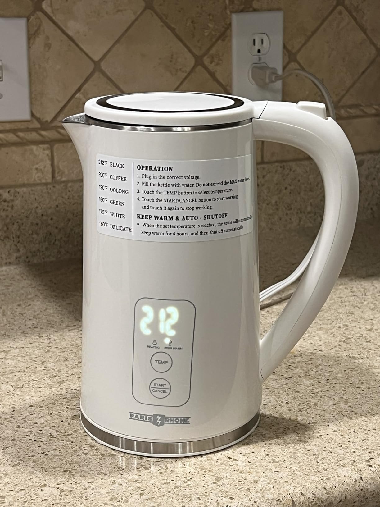 Electric Kettle Temperature Control, 1.7L Large Electric Tea Kettle, 4H Keep Warm Hot Water Boiler with 6 Presets, LED Screen Electric Kettles for Boiling Water, Boil-Dry Protection, BPA Free customer photo 1