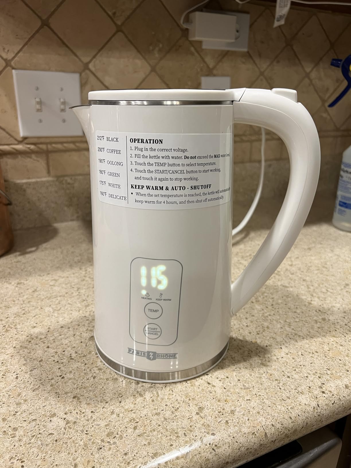 Electric Kettle Temperature Control, 1.7L Large Electric Tea Kettle, 4H Keep Warm Hot Water Boiler with 6 Presets, LED Screen Electric Kettles for Boiling Water, Boil-Dry Protection, BPA Free customer photo 2