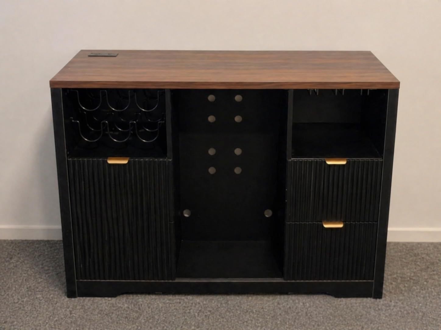 Coffee Bar Cabinet with Fridge Space, 53