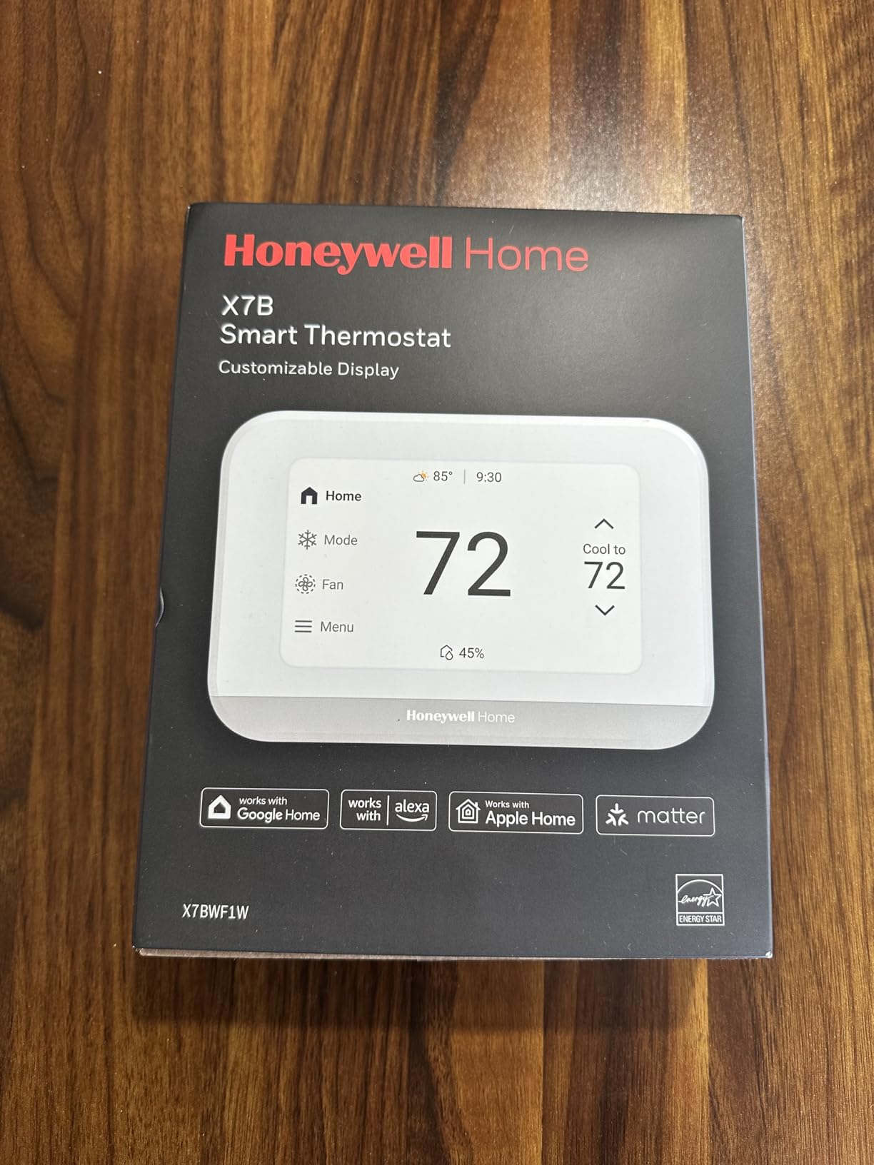 Honeywell Home X7B Smart Programmable Wi-Fi Thermostat with Humidity Monitoring, 4.3