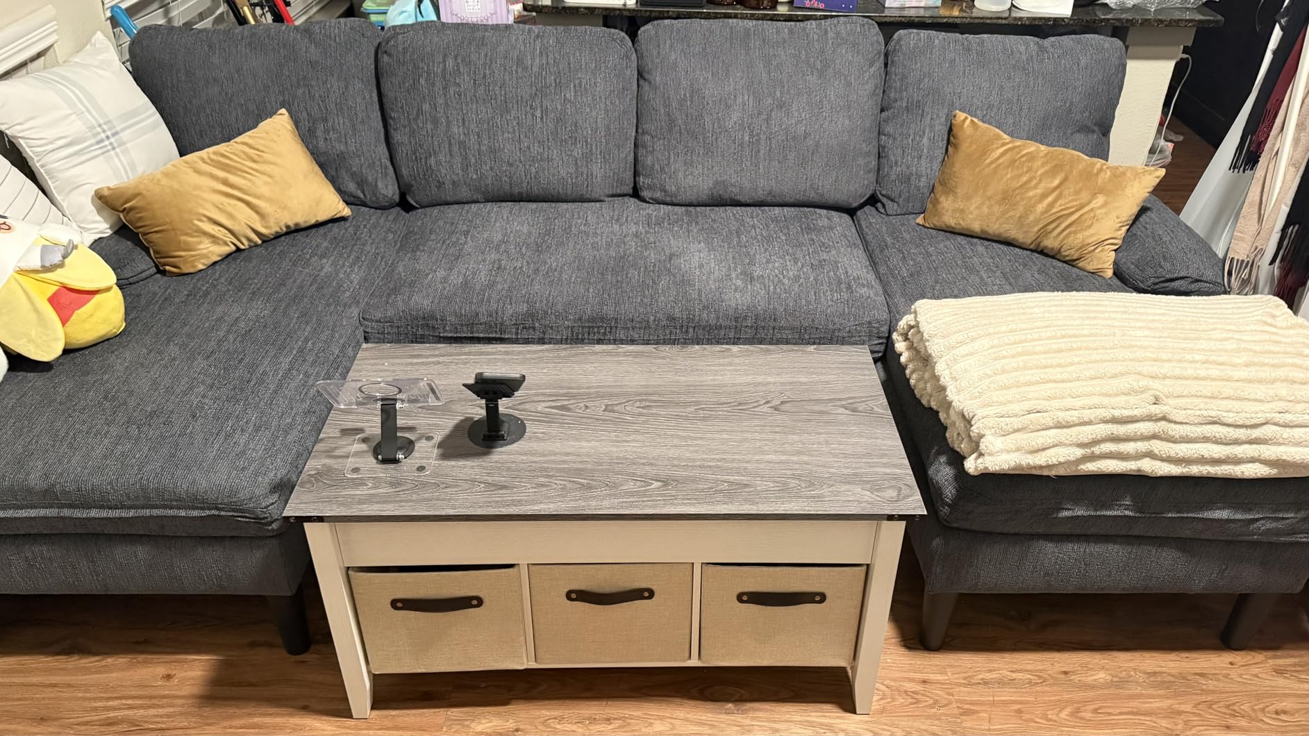 Korser U-Shaped Sectional Couches for Living Room, 101 Inch Modern Modular Sofa with Double Chaise Lounge, Comfy Chenille Fabric 4-Seat Couch Set for Apartment, Grey customer photo 2