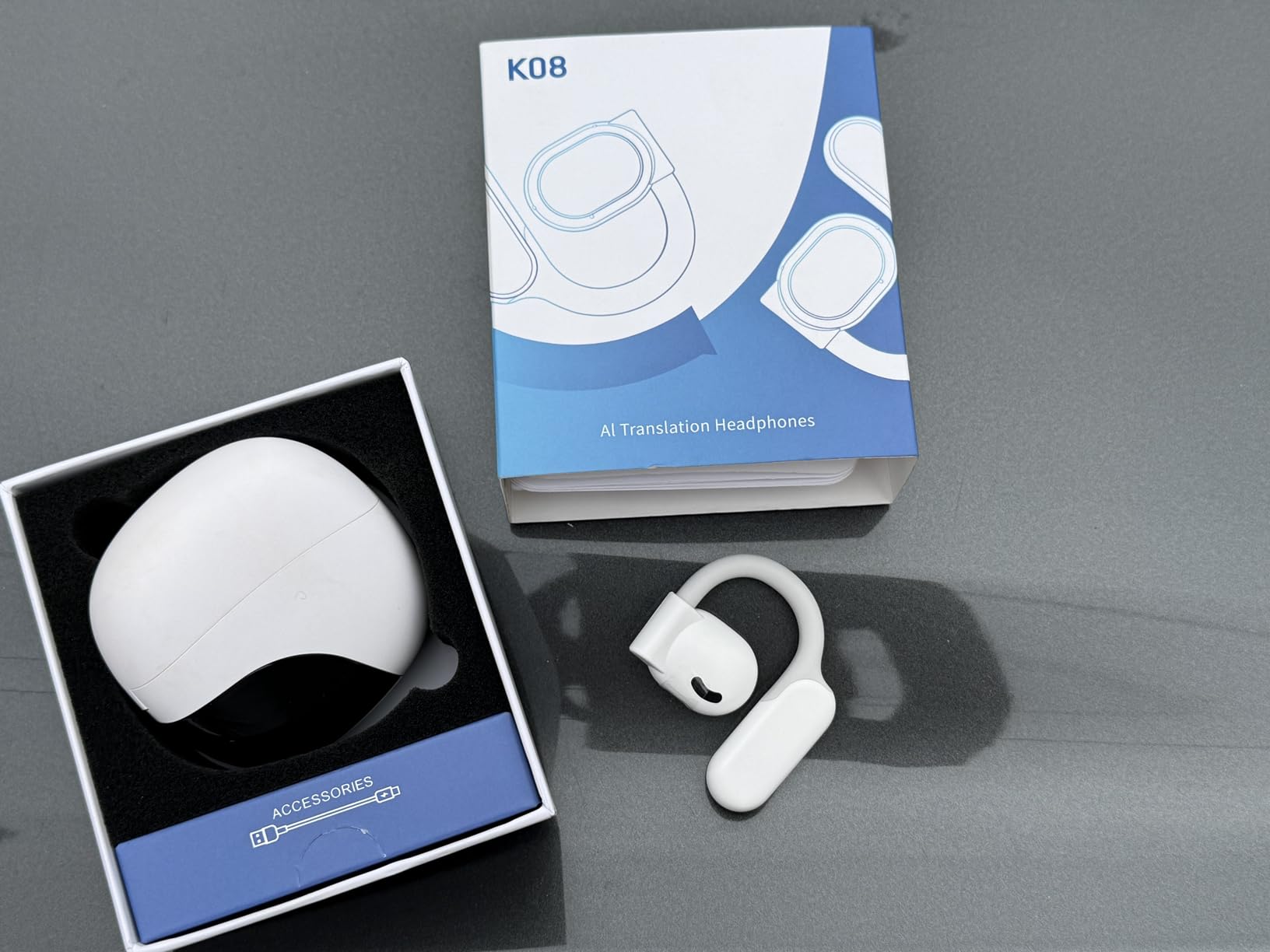 AI Translation Earbuds Real Time 164 Languages 80H Playtime Translator Ear Buds Audifonos Traductores Ingles Espanol Wireless Earphones Bluetooth AI Headphone for Travel Meeting Learning K08 Black customer photo 2