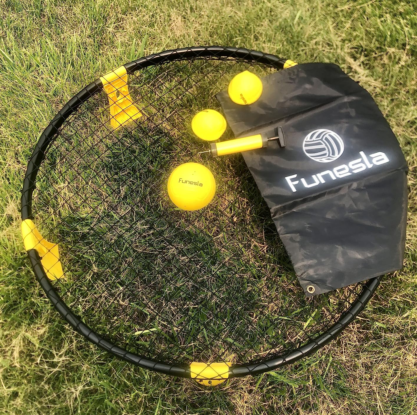 Roundnet Game Set - Outdoor Beach Volleyball Game, Quick Setup Non-Slip Ball Game with Hidden Needle Air Pump & Carry Bag customer photo 2