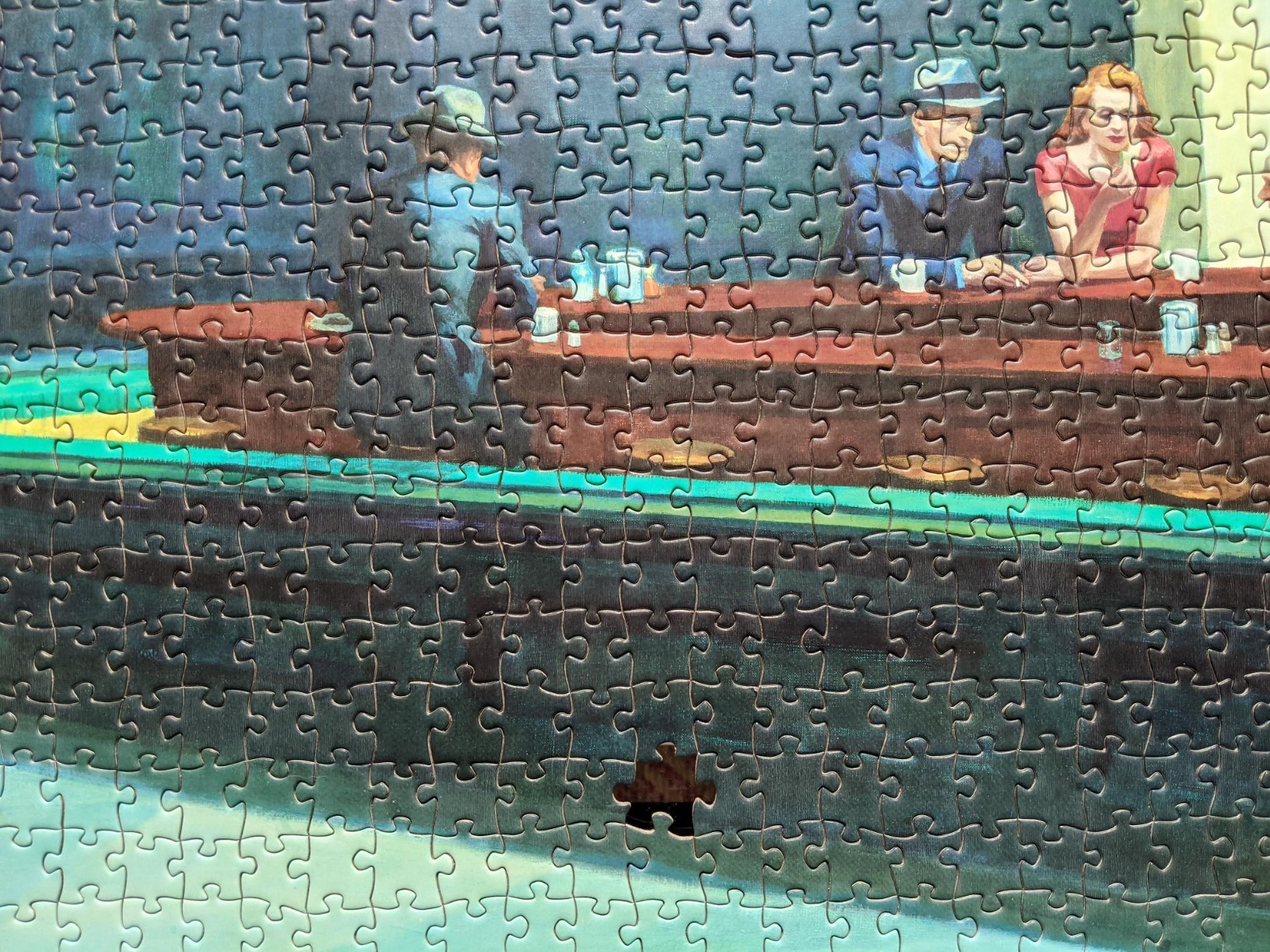 Pomegranate 1000-Piece Jigsaw Puzzle for Adults, Edward Hopper's Nighthawks, Matte Finish, Snug Fit customer photo 1
