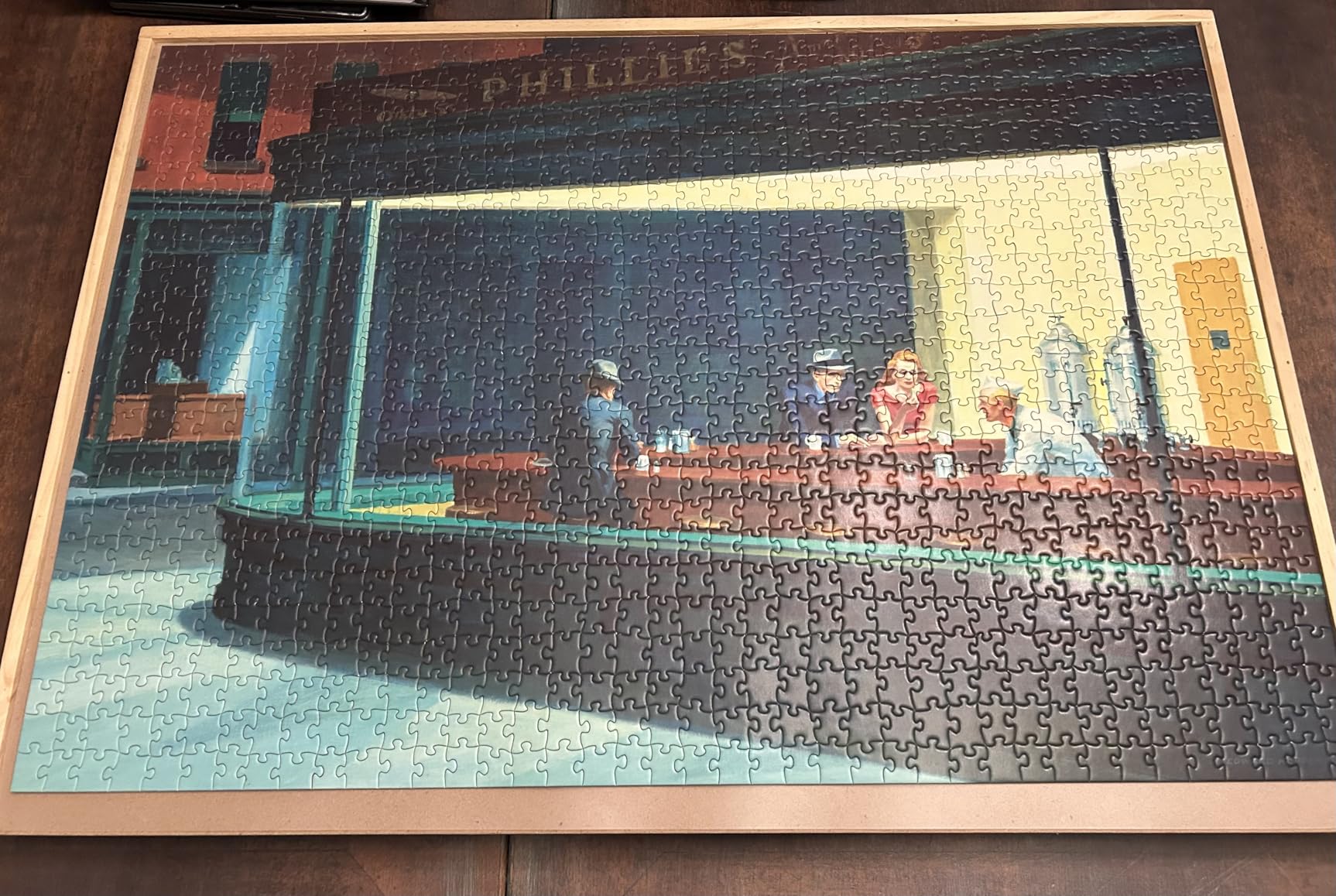 Pomegranate 1000-Piece Jigsaw Puzzle for Adults, Edward Hopper's Nighthawks, Matte Finish, Snug Fit customer photo 2