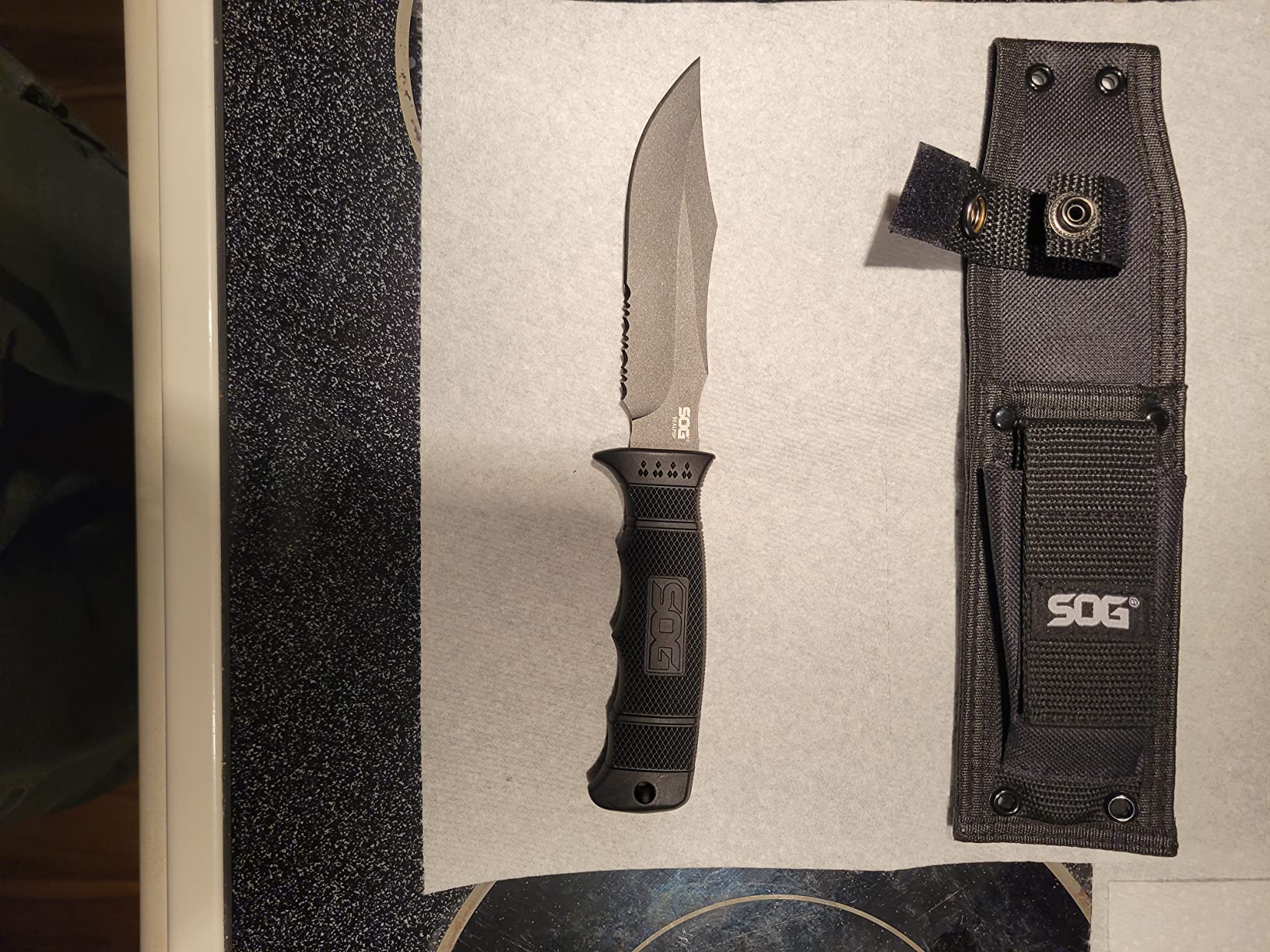 SOG Fixed Blade Knives with Sheath - SEAL Pup Tactical Knife, Survival Knife and Hunting Knife w/ 4.75 Inch Blade and Knife Sheath customer photo 2