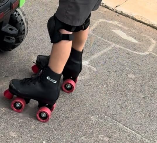 Chicago Rink Roller Skates for Girls & Boys - Durable Top Performance Indoor/Outdoor Use Skate Shoes with Padded Ankle Collar, Lace-Up & Velcro Strap - 54mm Urethane Wheels, Semi-Precision Bearings customer photo 2