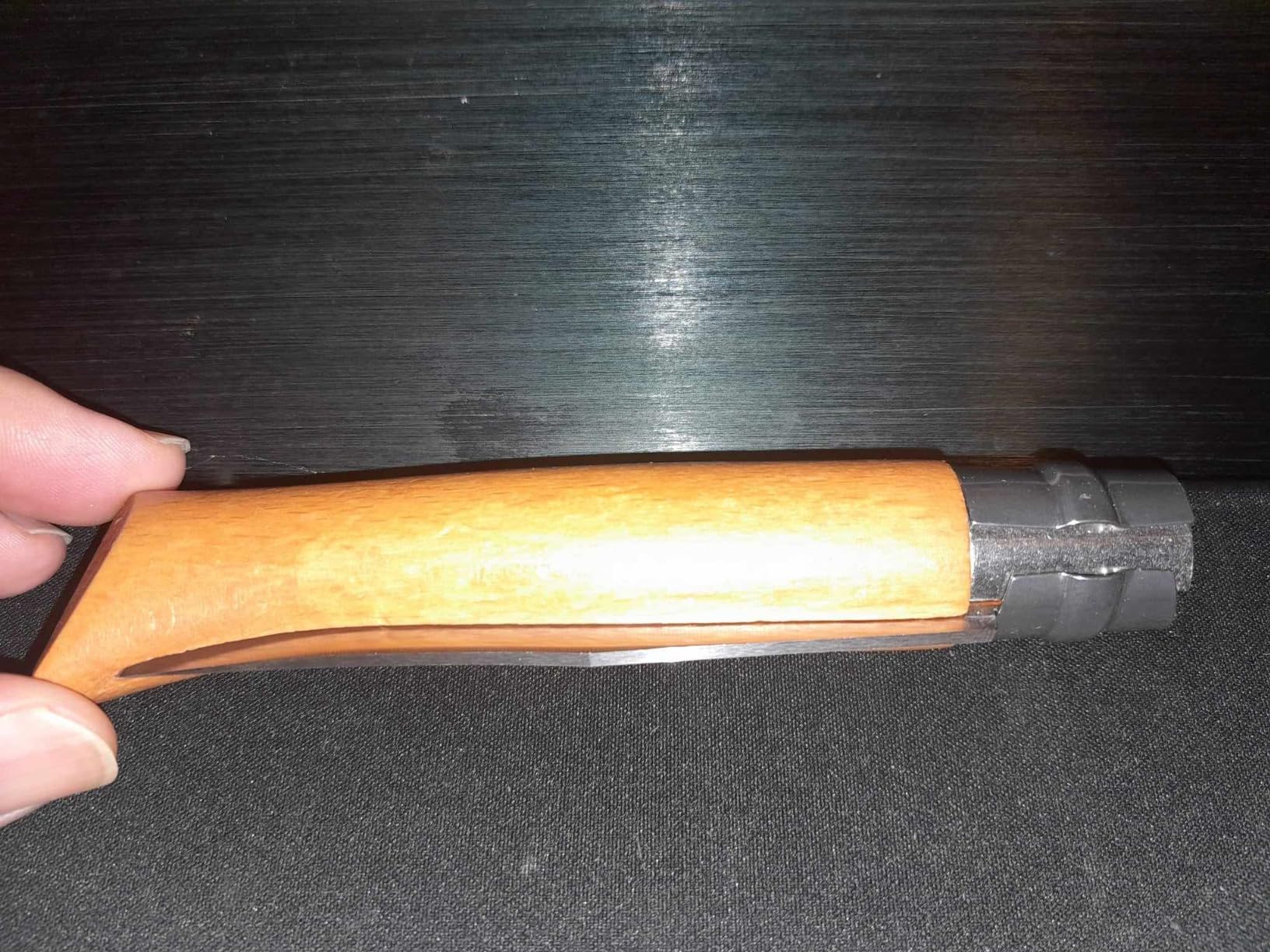 OPINEL No. 08 Carbone - Carbon Steel Folding Pocket Knife, Beechwood Handle, Easy to Sharpen, Lightweight, Simple Design, Virobloc Safety Ring, Made in Savoie France customer photo 1
