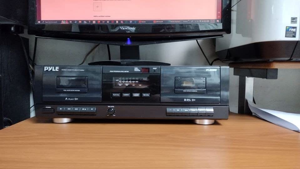 Pyle Dual Stereo Cassette Tape Deck - Clear Audio Double Player Recorder System w/ MP3 Music Converter, RCA for Recording, Dubbing, USB, Retro Design - PT659DU customer photo 1