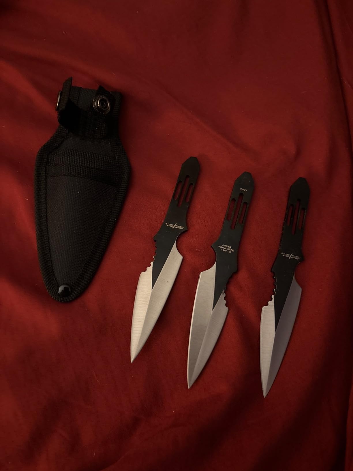 Perfect Point Throwing Knife Set - Set of 3 Throwers, Nylon Sheath, Well Balanced, Throwing Sport Knives (Black) customer photo 1