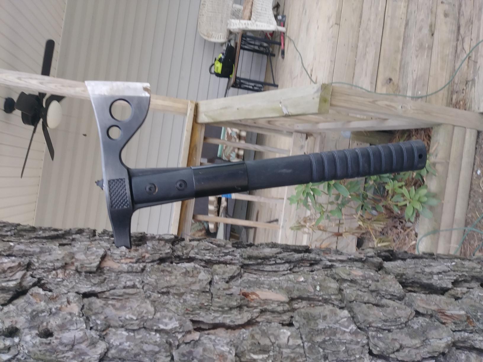 SOG FastHawk- Lighter, Faster, Agile Throwing Hatchet, Versatile Survival Tactical Axe for Competition Throwing and Camping, Hunting and Packing-Black (F06TN-CP) customer photo 1