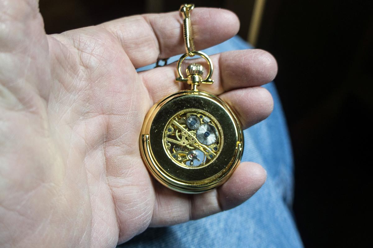 Stuhrling Original Men's Pocket Watch Stainless Steel Analog Skeleton Watch Hand Wind Mechanical Movement Stainless Steel Chain customer photo 1