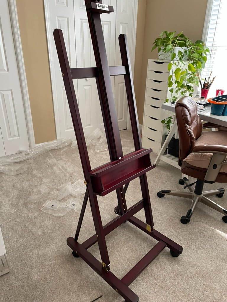 SoHo Urban Artist Wooden Easel - H-Frame Studio Easel for Tabletop Easels for Painting & Drawing Desk, Supports Canvases Up to 71