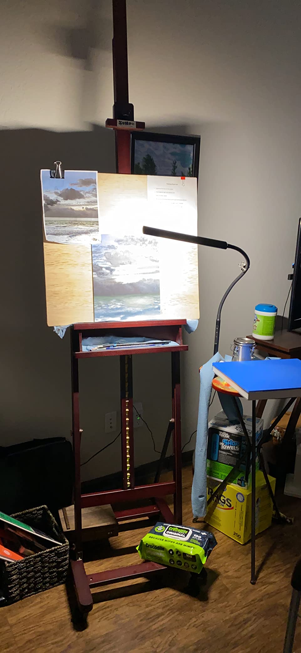 SoHo Urban Artist Wooden Easel - H-Frame Studio Easel for Tabletop Easels for Painting & Drawing Desk, Supports Canvases Up to 71