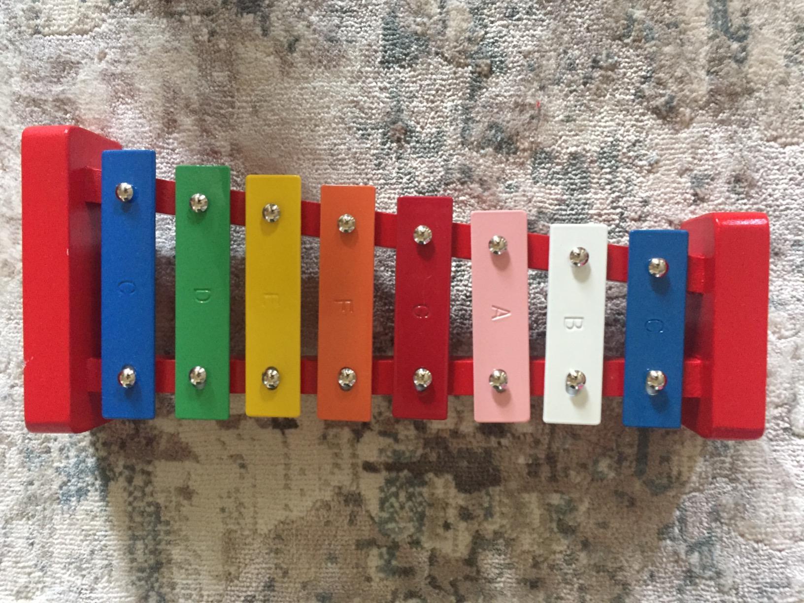Schylling Wooden Xylophone - Colorful Kids Instrument - Includes Wooden Mallets and Embossed Metal Keys - Ages 3 and Up customer photo 2