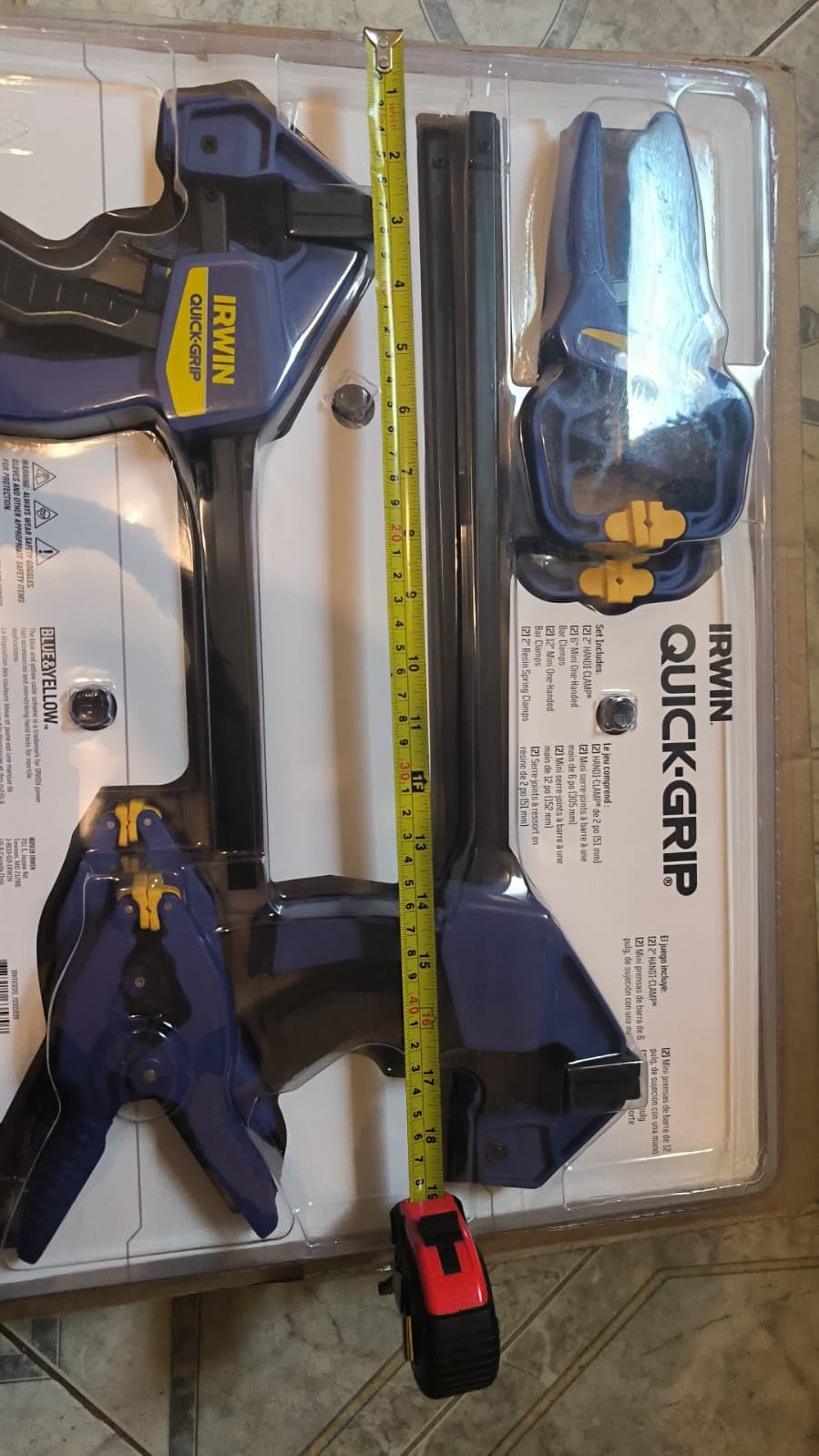 IRWIN QUICK-GRIP Clamps for Woodworking, One-Handed Bar Clamps, 6-Pack (1964749), Multi color customer photo 1