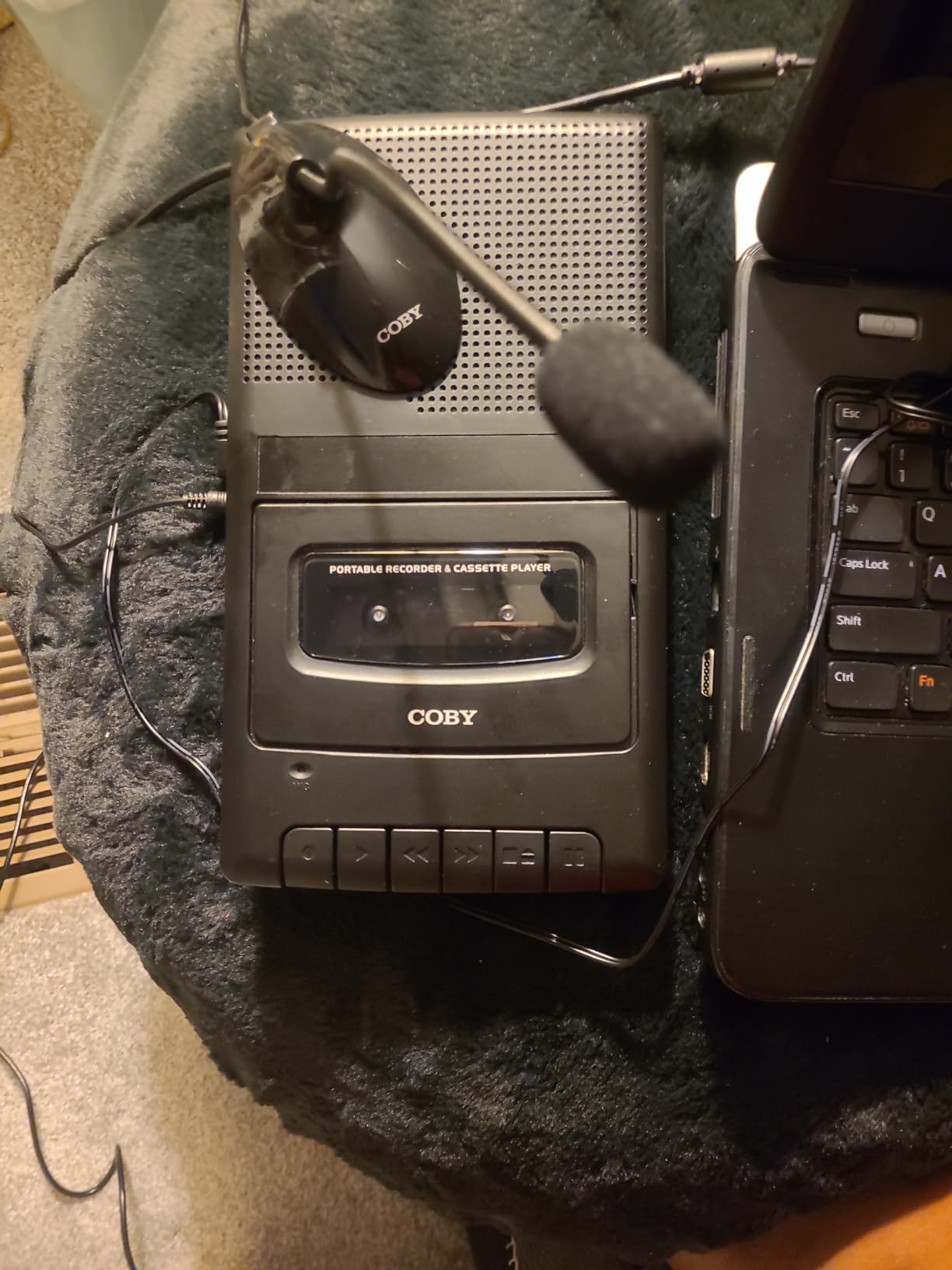 Coby Cassette Tape Player and Recorder, Built in Mic, Battery or AC, Black customer photo 1