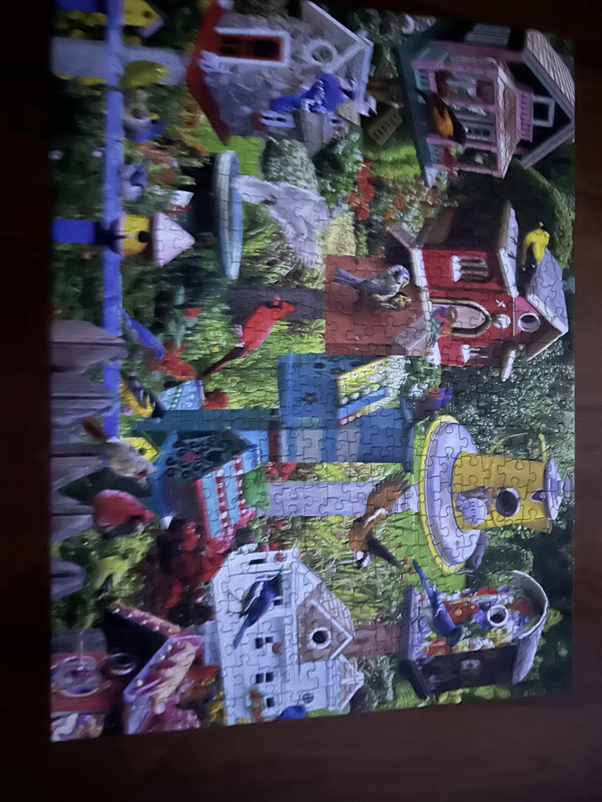 White Mountain Puzzles Birdhouse Village - 500 Piece Jigsaw Puzzle | Large Pieces, Gift for Adults and Seniors, 18