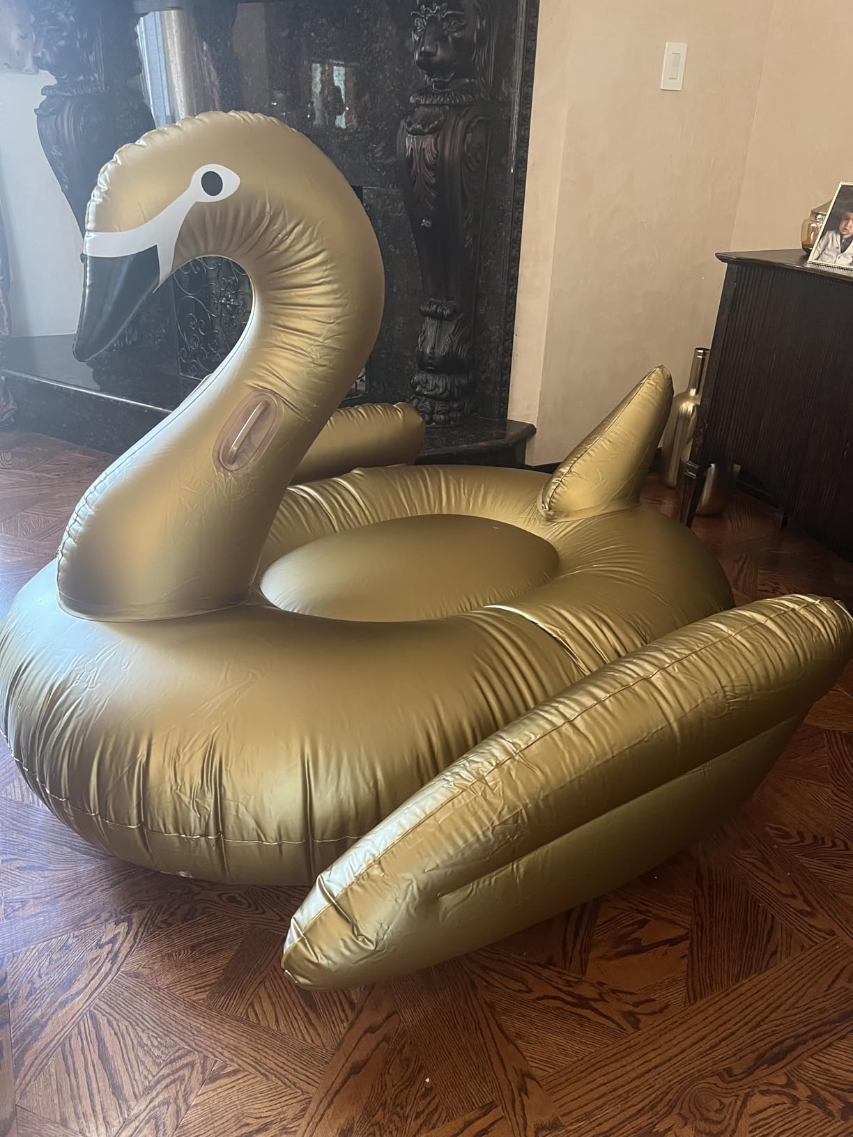 Jasonwell Giant Inflatable Flamingo Swan Pegasus Pool Float Summer Beach Swimming Pool Floatie Lounge Floating Raft Outdoor Party Decorations Toys for Adults customer photo 1