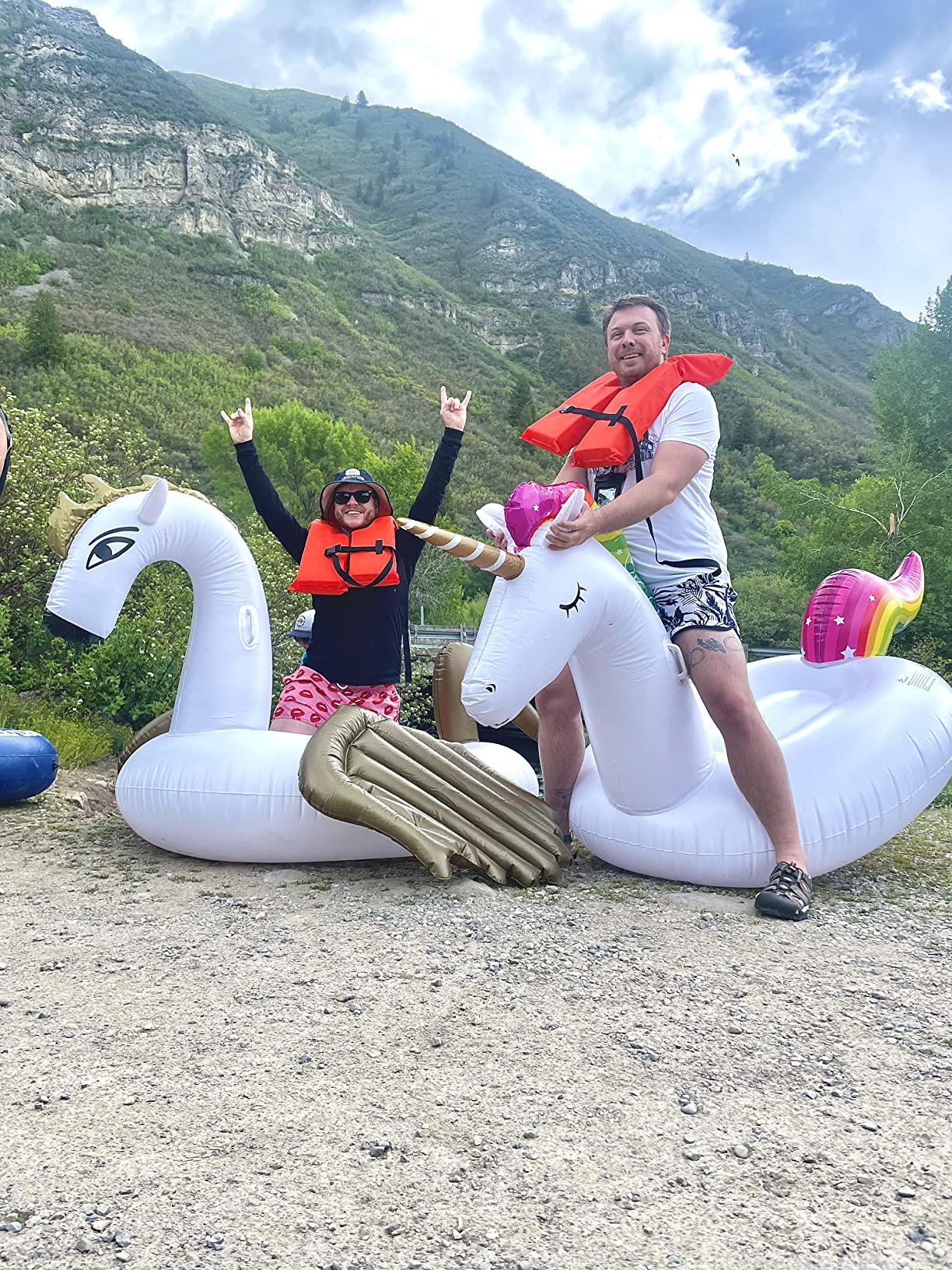 Jasonwell Giant Inflatable Flamingo Swan Pegasus Pool Float Summer Beach Swimming Pool Floatie Lounge Floating Raft Outdoor Party Decorations Toys for Adults customer photo 2