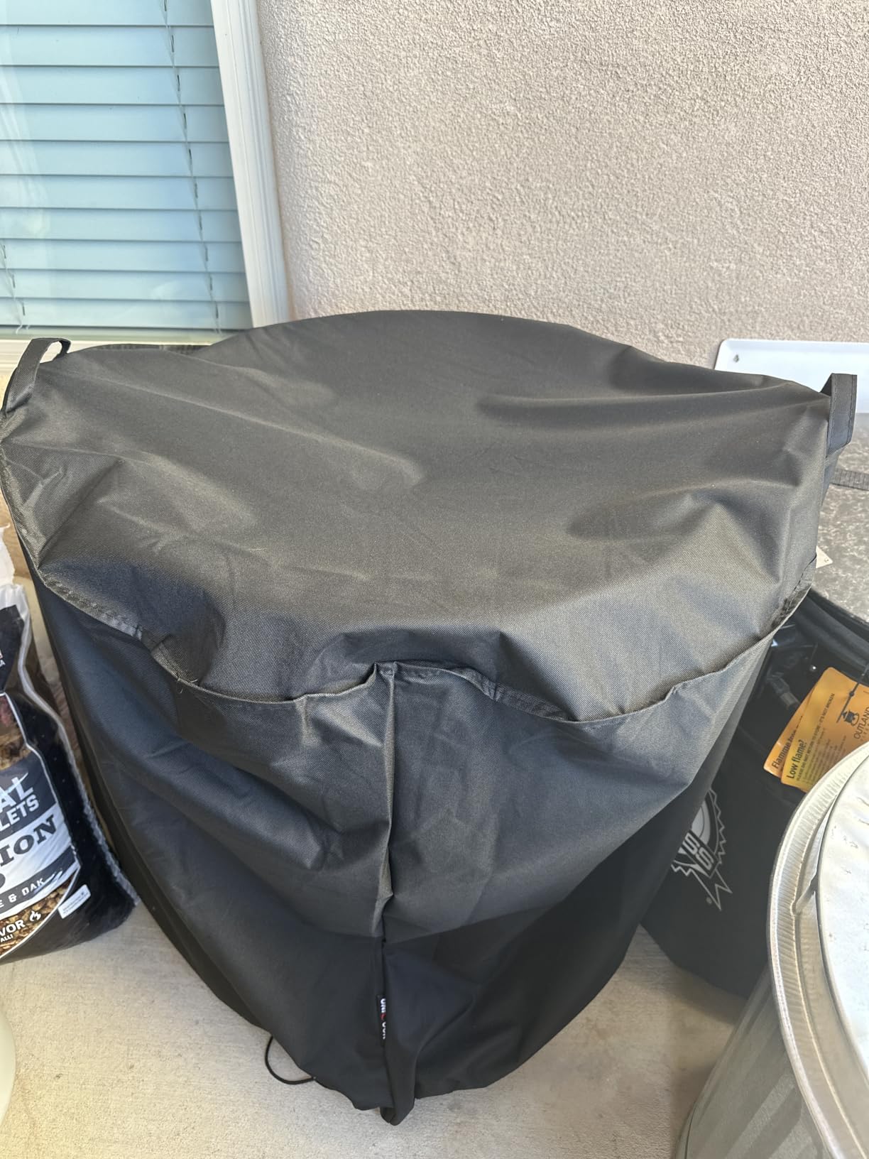 Unicook Round Smoker Cover 30 Inch, Heavy Duty Waterproof Charcoal Kettle BBQ Grill Cover, Fade Resistant Barrel Protector, Fits Weber Char-Griller Akorn Kamado and More, 30