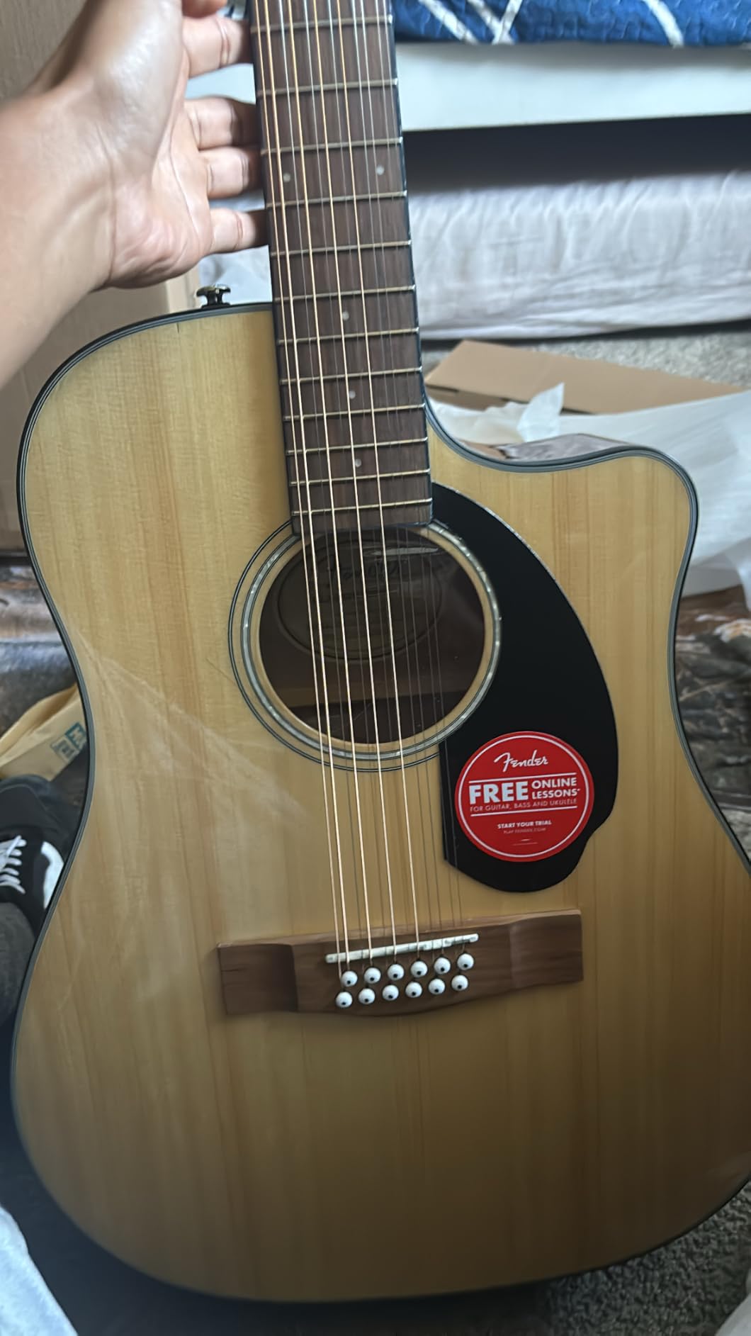 Fender CD-60SCE 12-string Dreadnought Acoustic Guitar, Natural customer photo 1
