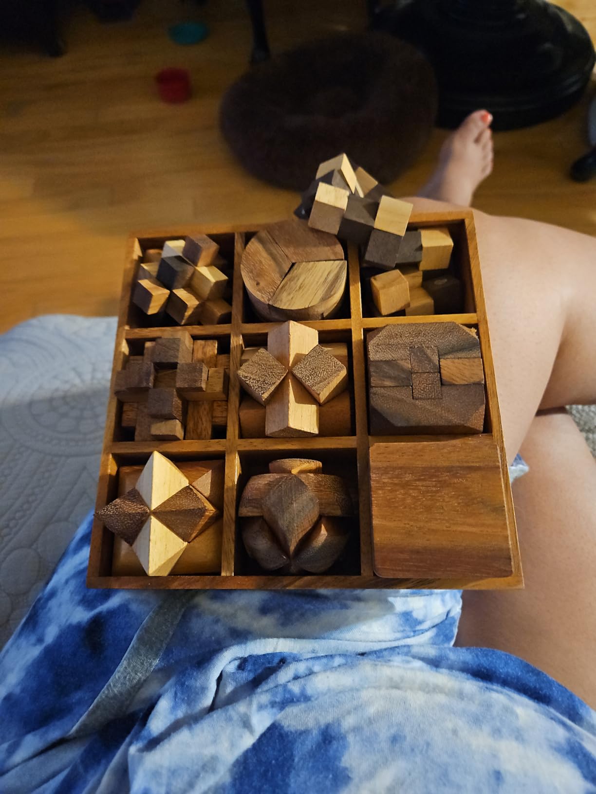 BSIRI 9 in 1 Wooden Brain Teaser Puzzles for Adults Teens Box Set Wood Hard Level 10 Impossible Mind Wood Brain Teaser Games 3D Hand Puzzle Sets for Decoration and Mini Toys customer photo 1