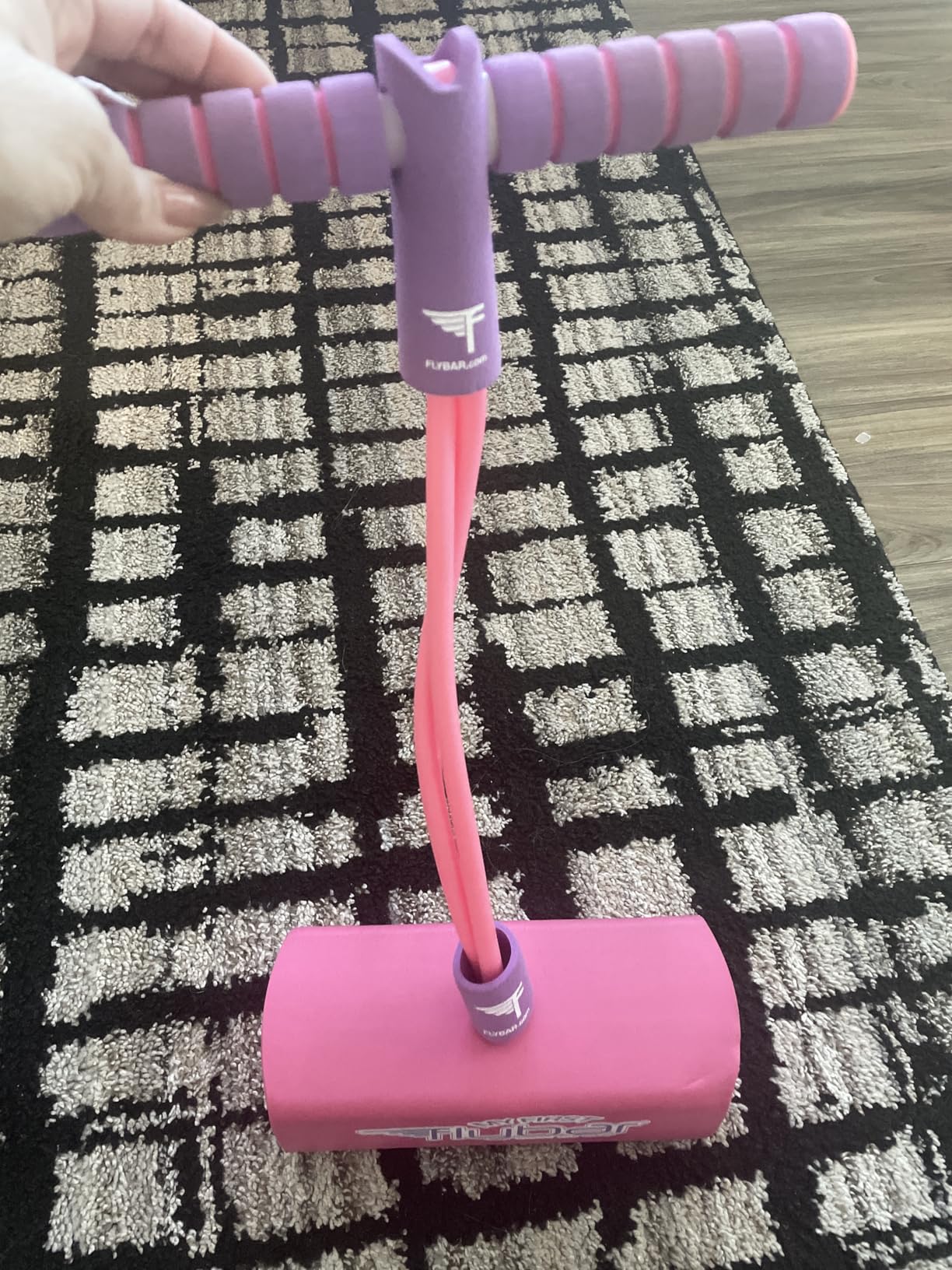 Flybar My First Foam Pogo Jumper for Kids Fun and Safe Pogo Stick for Toddlers, Durable Foam and Bungee Jumper for Ages 3 and up, Supports up to 250lbs (Blue LED) customer photo 2