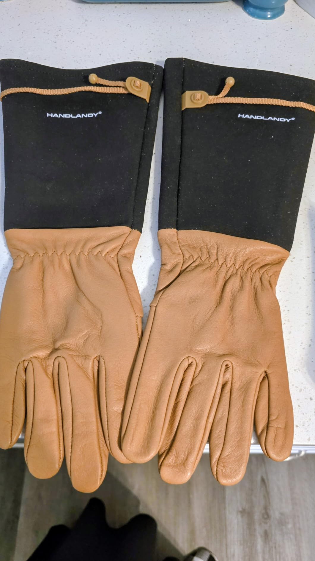 HANDLANDY Rose Pruning Gloves for Men & Women, Long Thorn Proof Gardening Gloves, Breathable Pigskin Leather Gauntlet, Best Garden Gifts & Tools for Gardener customer photo 2