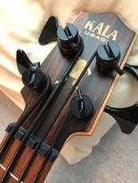 Kala UBASS-EBY-FL Striped Ebony Fretless U-Bass Acoustic-Electric Ukulele Bass Natural customer photo 2