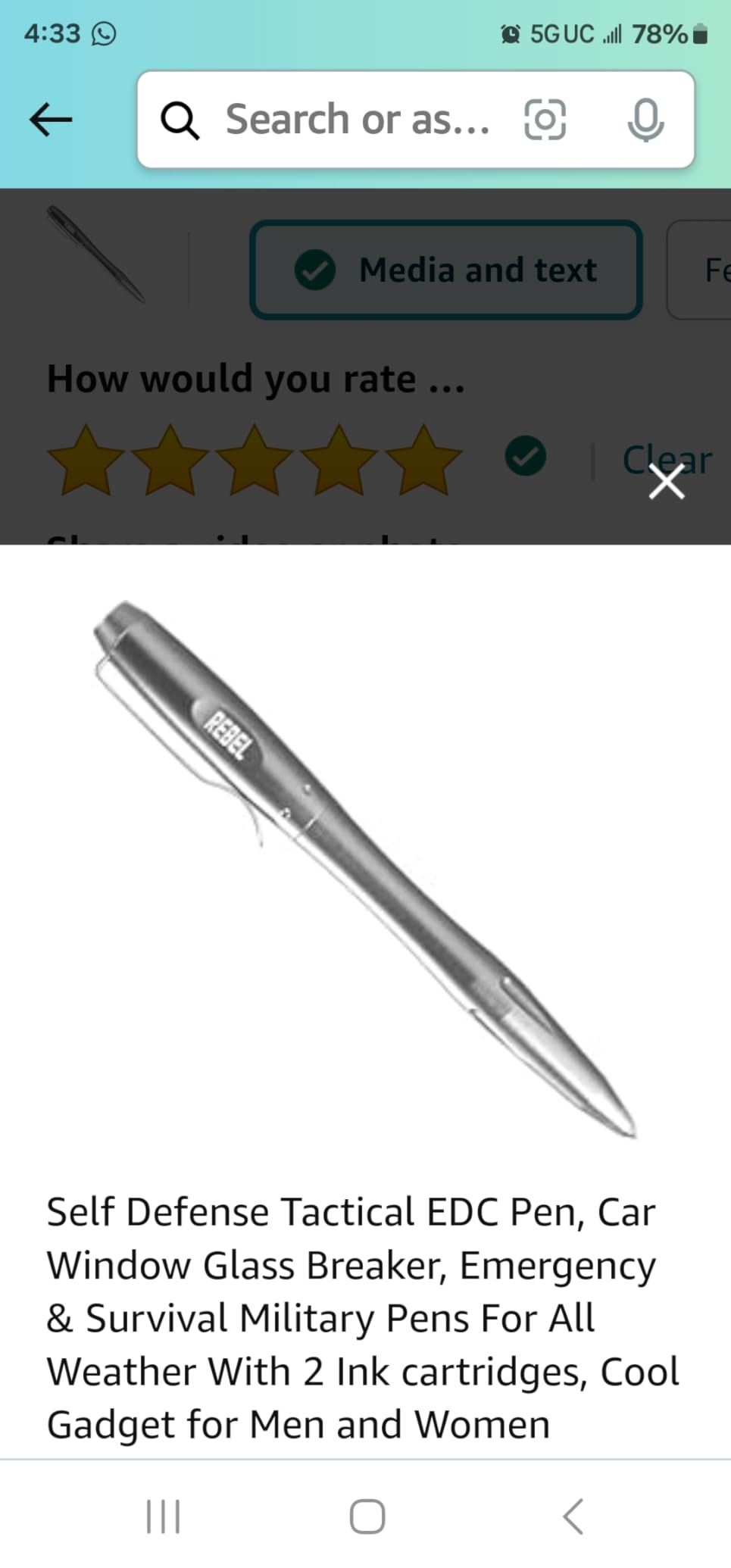 Self Defense Tactical EDC Pen, Car Window Glass Breaker, Emergency & Survival Military Pens For All Weather With 2 Ink cartridges, Cool Gadget for Men and Women customer photo 1