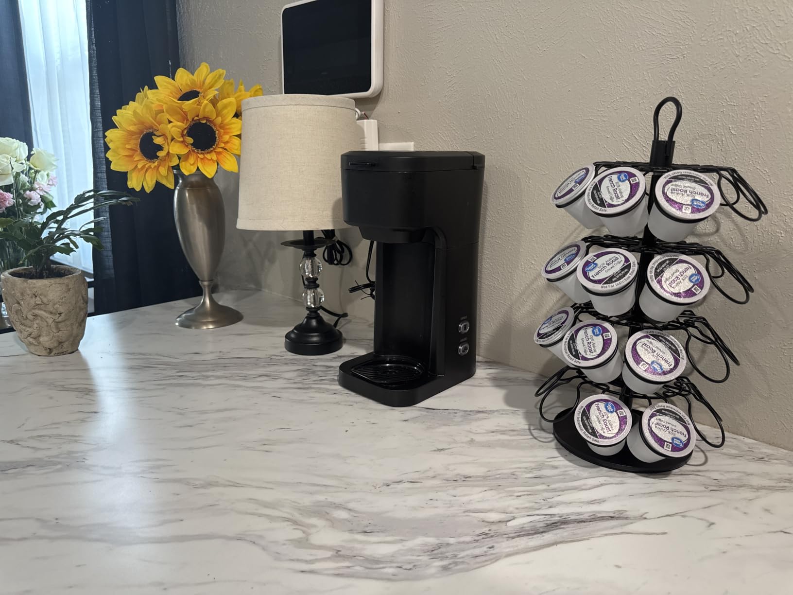 K Cup Holder-Coffee Pods Holder Storage Organizer Stand 40 Pods Capacity | K Cup Carousel, Stable Base, 360° Rotating K Cup Organizer, Space-Saving for Countertop,K Cups Holder No Assembly Required customer photo 2