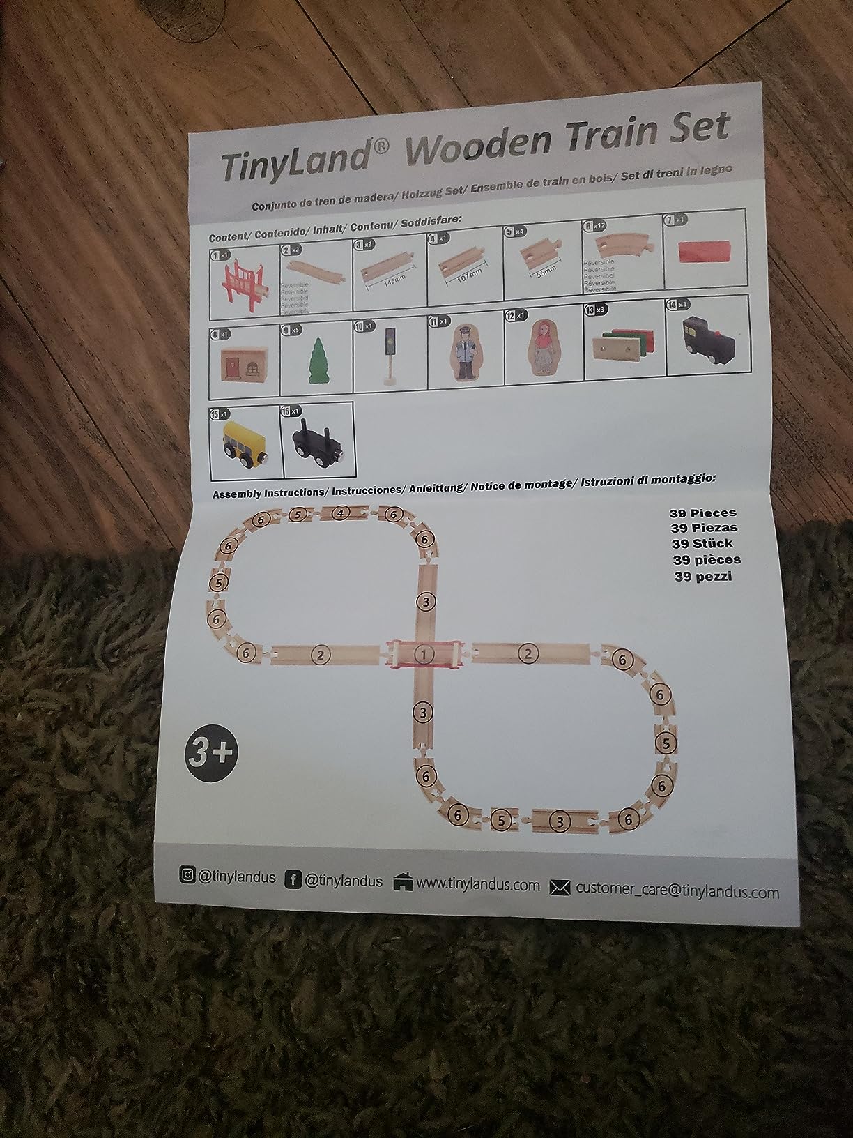 Tiny Land 39 Pcs Wooden Train Set for Toddler with Wooden Tracks | Compatible with Major Brands, Expandable, Changeable Train Toy for 3 4 5 Years Old Girls & Boys, Great Birthday Gift customer photo 1