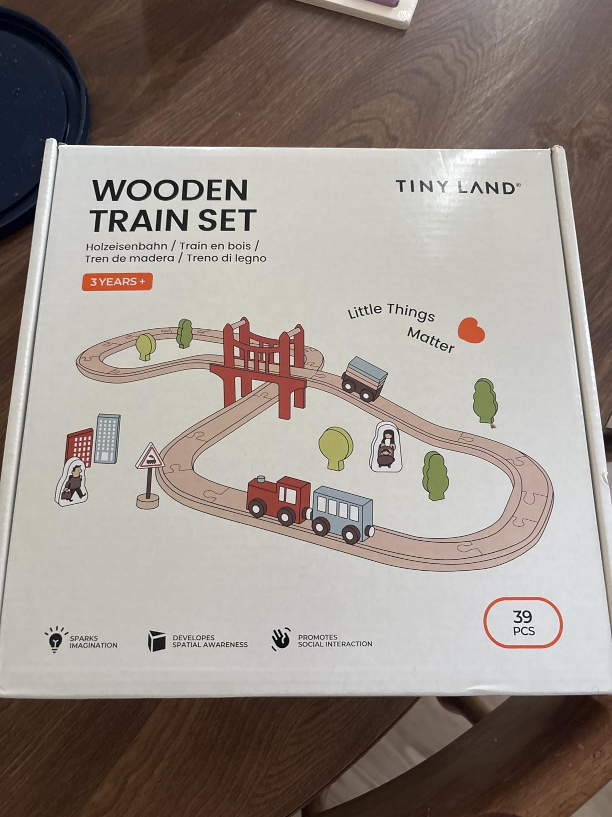 Tiny Land 39 Pcs Wooden Train Set for Toddler with Wooden Tracks | Compatible with Major Brands, Expandable, Changeable Train Toy for 3 4 5 Years Old Girls & Boys, Great Birthday Gift customer photo 2