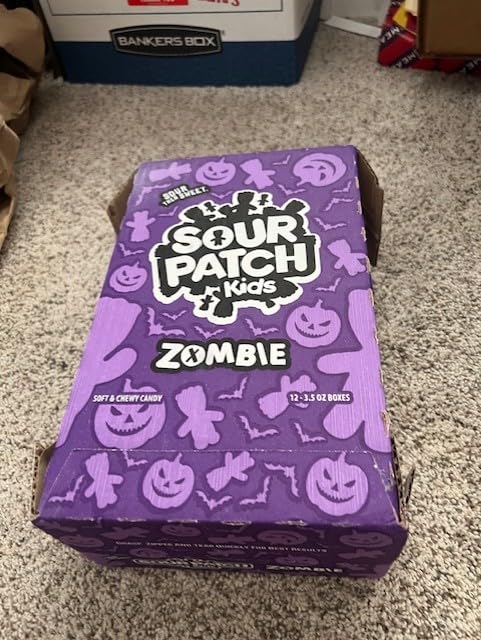 SOUR PATCH KIDS Zombie Soft & Chewy Gummy Halloween Candy, 12 Boxes | Orange & Purple, Bulk Candy, Trick or Treat Boxes customer photo 1