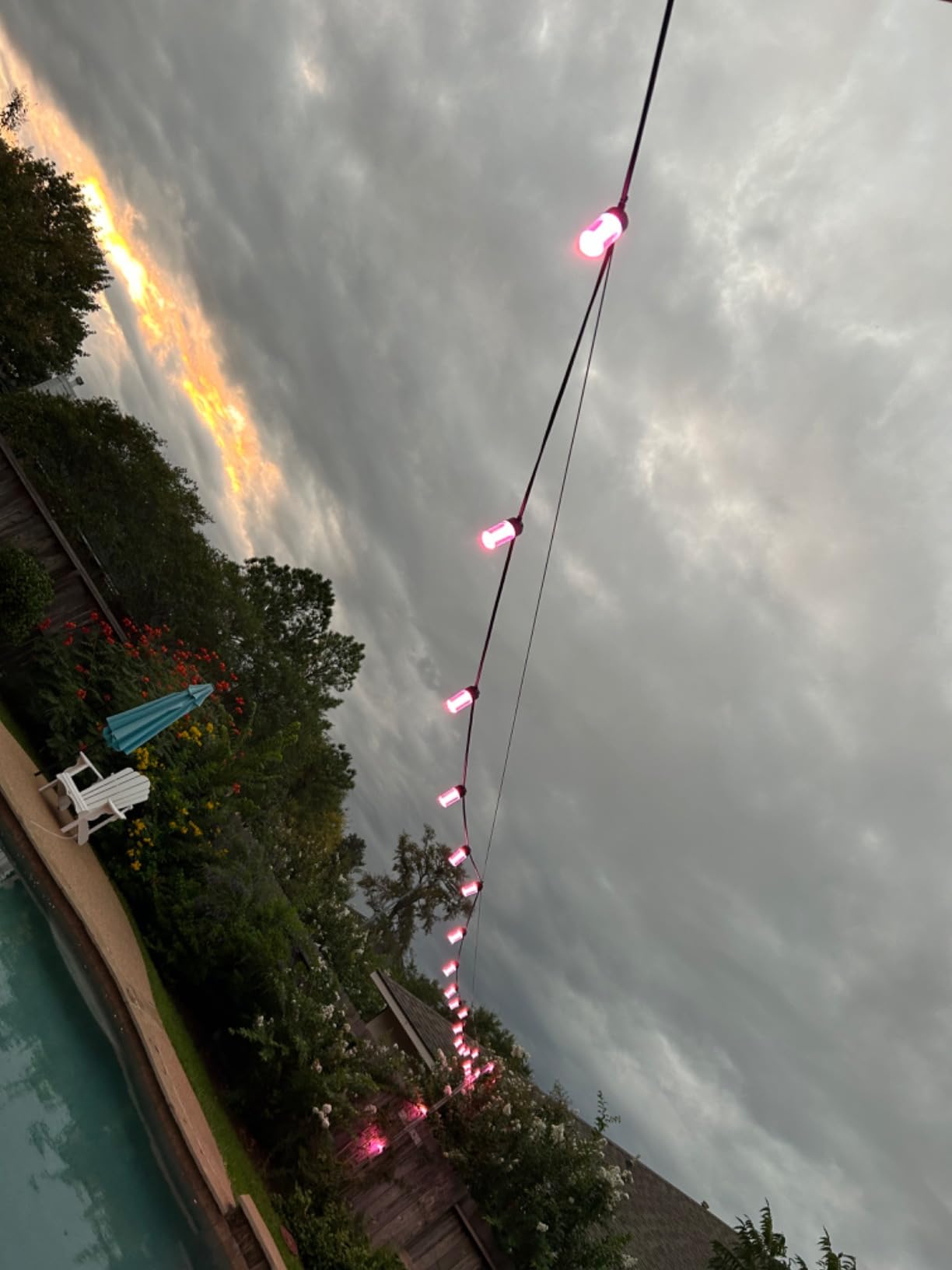 String Lights Hanging Kit, Globe String Lights Suspension Kit, Outdoor Light Guide Wire, Include 164 FT Nylon-Coated Stainless Steel Wire Rope Cable, Turnbuckle and Hooks, Enough Accessories, Use Manual customer photo 2