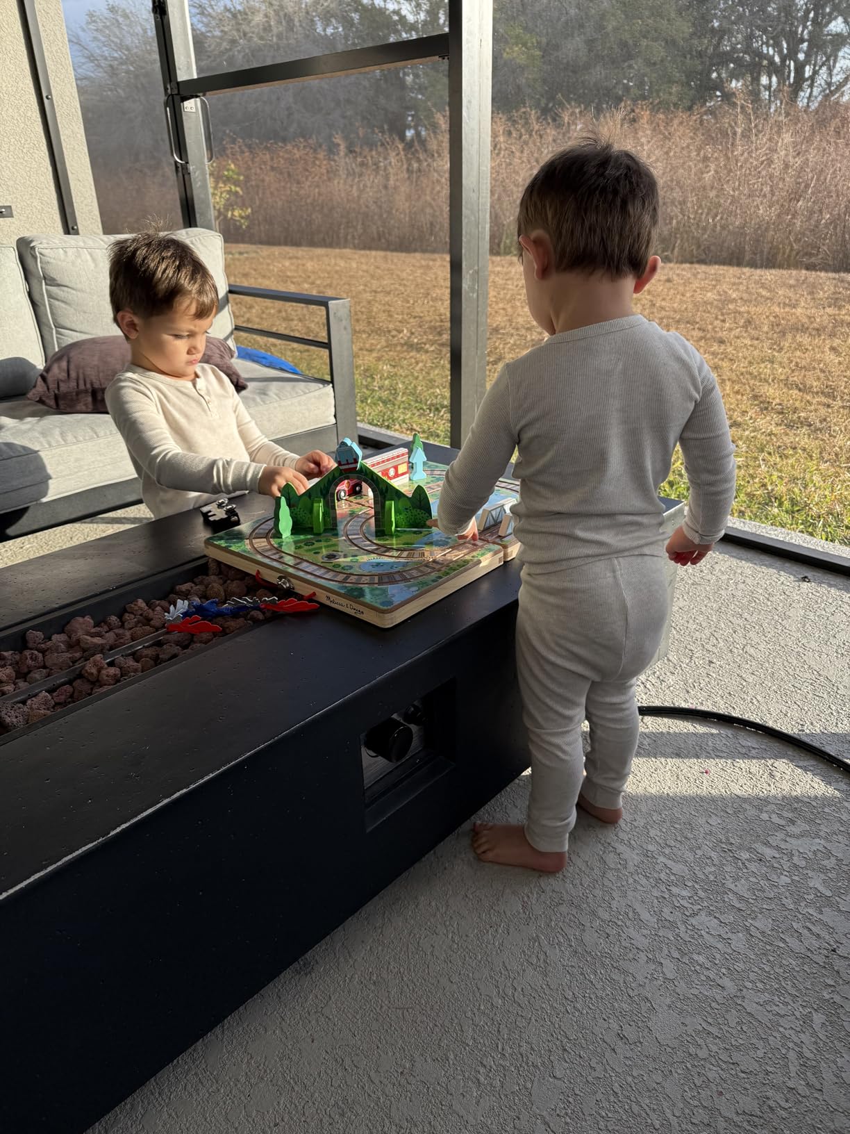 Melissa & Doug Take-Along Railroad Tabletop Playset with Wooden Train Toys, Animals & Scenery Play Pieces, Preschool Learning Toys for Girls & Boys 3+ - FSC Certified customer photo 1