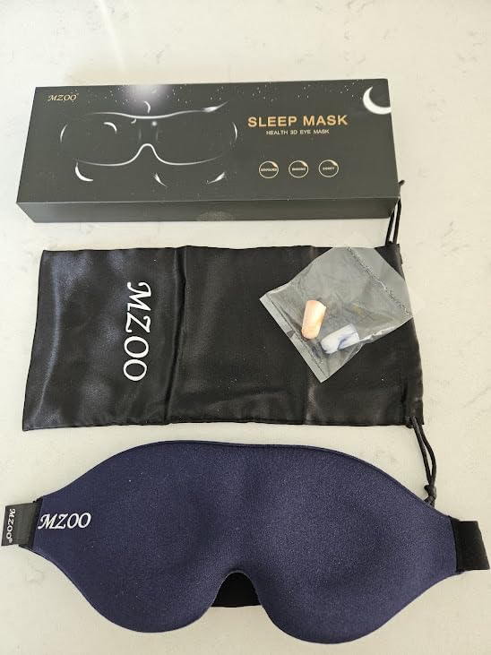 MZOO Luxury Sleep Eye Mask for Side Sleeper Men Women, Zero Eye Pressure 3D Sleeping Mask, Light Blocking Patented Design Night Blindfold, Soft Eye Shade Cover for Travel customer photo 2