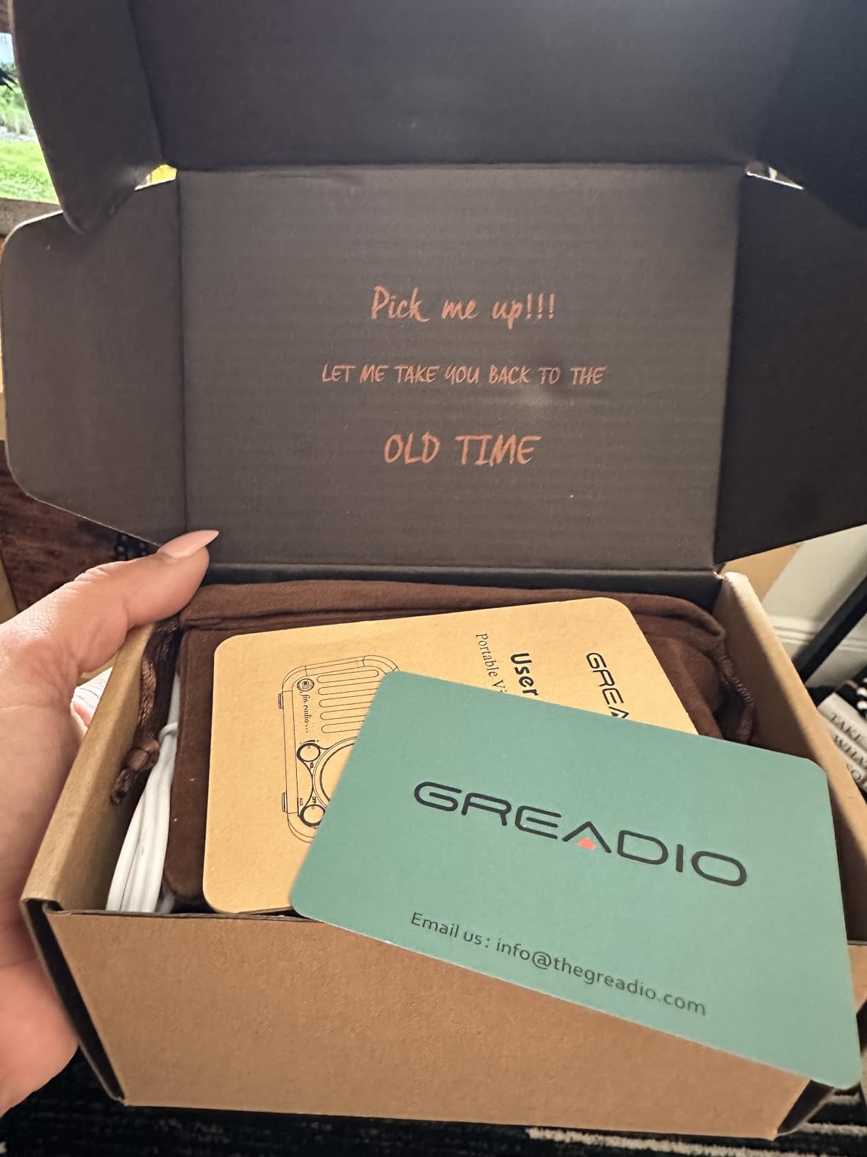 Greadio Retro Bluetooth Speaker, Walnut Wooden Vintage Radio Speaker | Old Fashioned Classic Style for Decor/Gift, Strong Bass Enhancement, Loud Volume, FM Radio, AUX/TF Card & MP3 Player customer photo 1