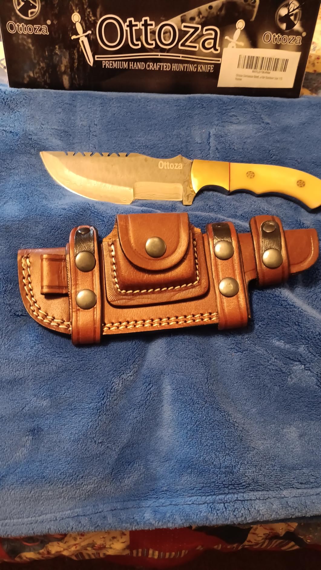 Ottoza Handmade Damascus Hunting Knife with Sheath - Fixed Blade Camping & Survival Knives for Men, Horizontal Carry Tracker-Style Outdoor Gifts for Men 115 customer photo 2