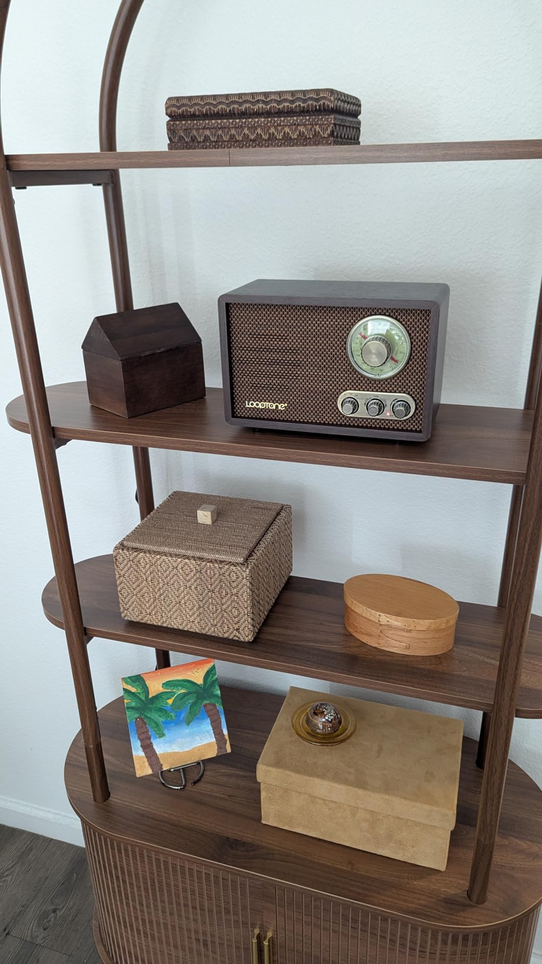FM AM Radio Retro Wood Radio with Bluetooth Play Mp3 and Antenna Built in Speaker for Kitchen Living Room Coffee customer photo 1