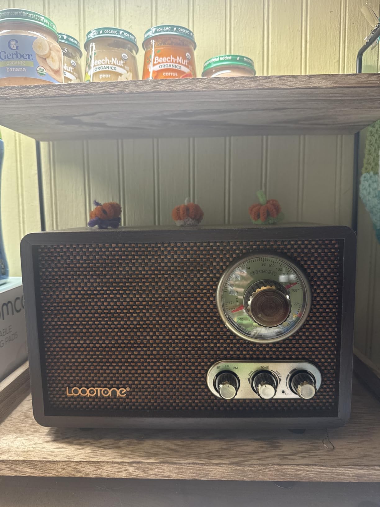 FM AM Radio Retro Wood Radio with Bluetooth Play Mp3 and Antenna Built in Speaker for Kitchen Living Room Coffee customer photo 2