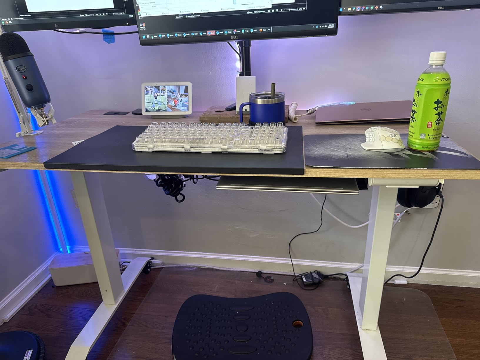 SHW 48-Inch Electric Height Adjustable Standing Desk with Drawer, Memory Preset and Cable Management Tray, Black customer photo 2