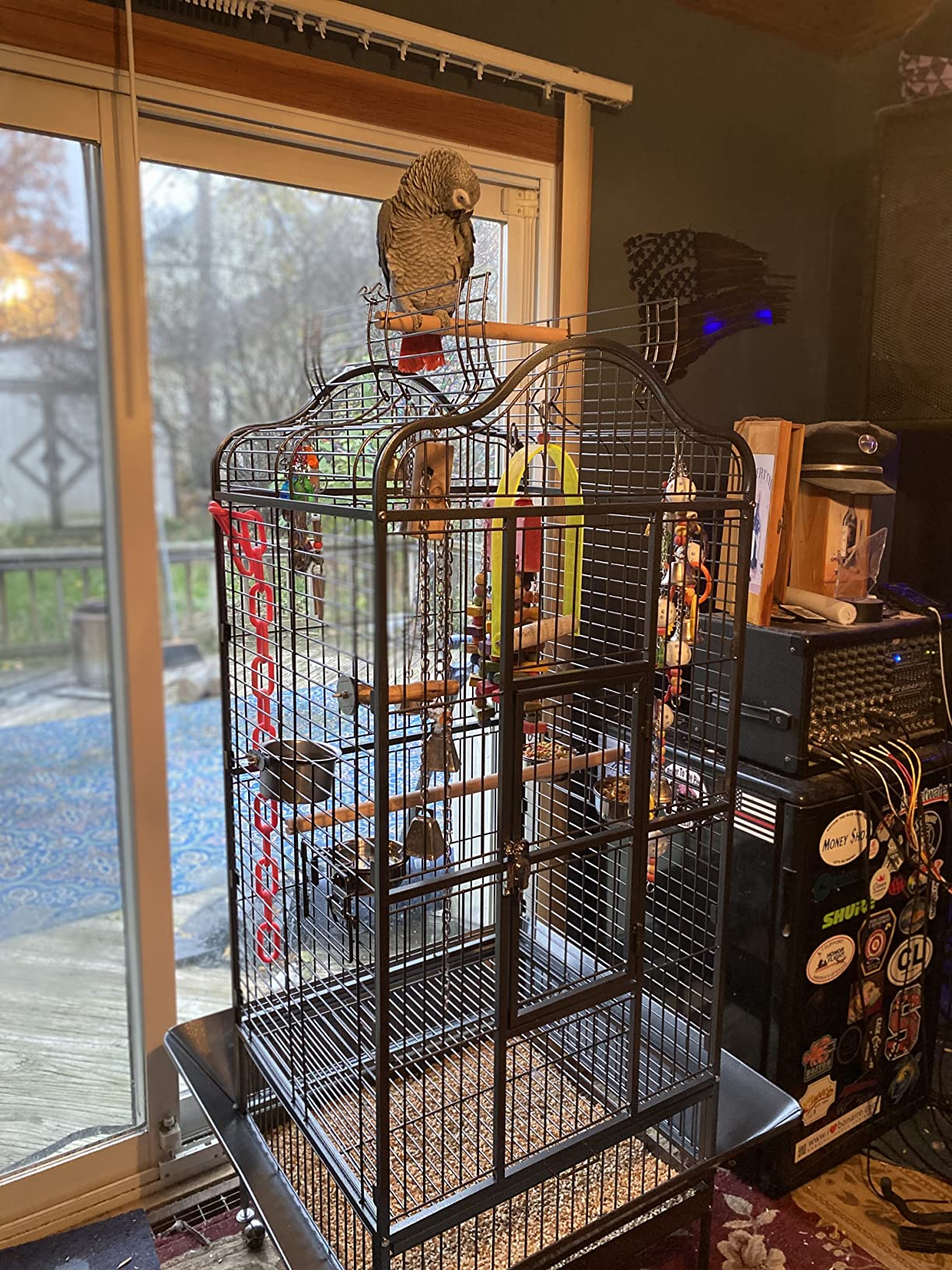 Topeakmart Extra Large Parrot Bird Cage for Macaw Cockatoo Cockatiels African Grey with Open Play Top customer photo 1
