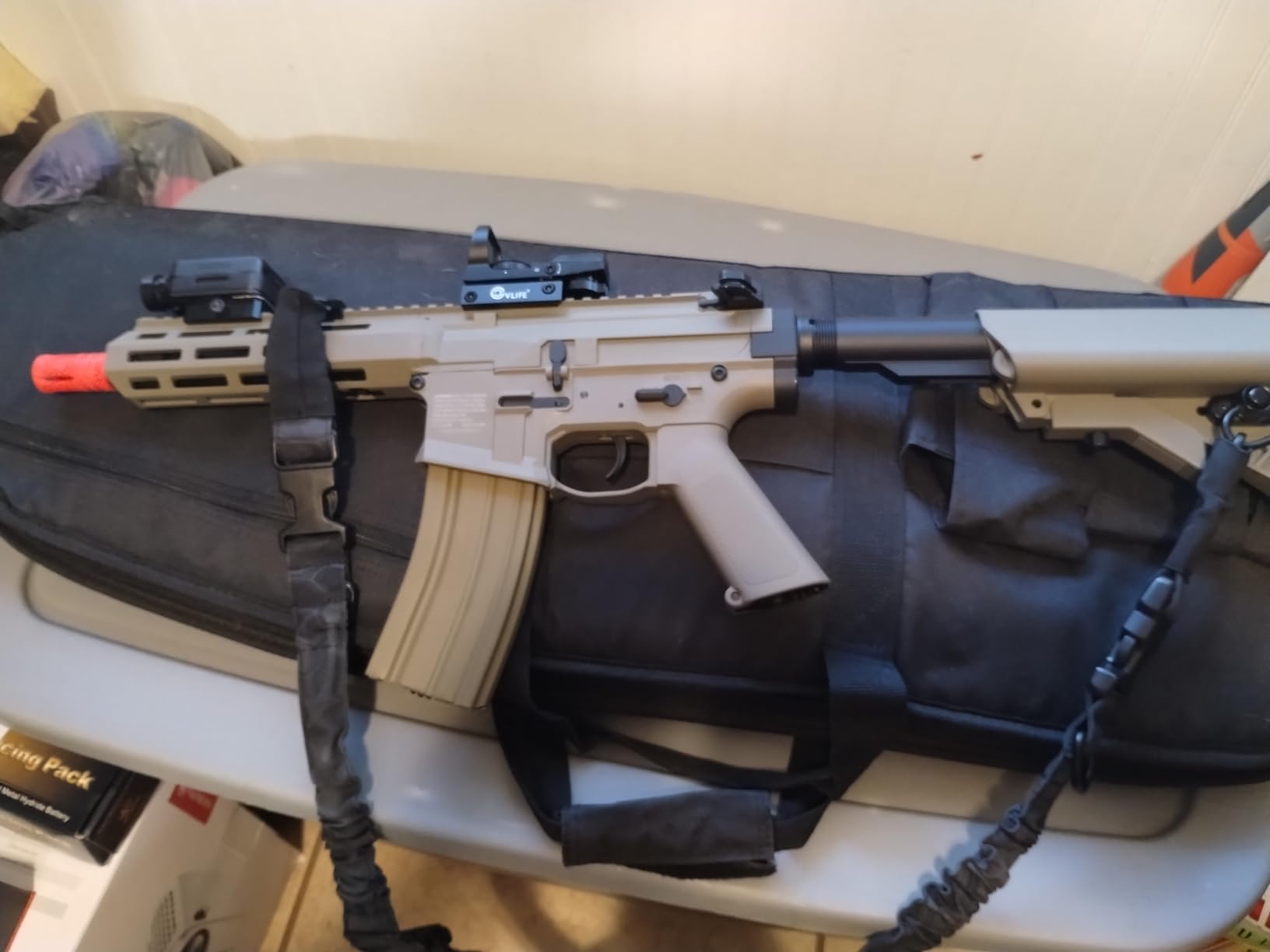 Game Face Ripcord M4 Electric Full/Semi-Auto Airsoft Rifle - Metal Gearbox - 425 FPS - Brown customer photo 1