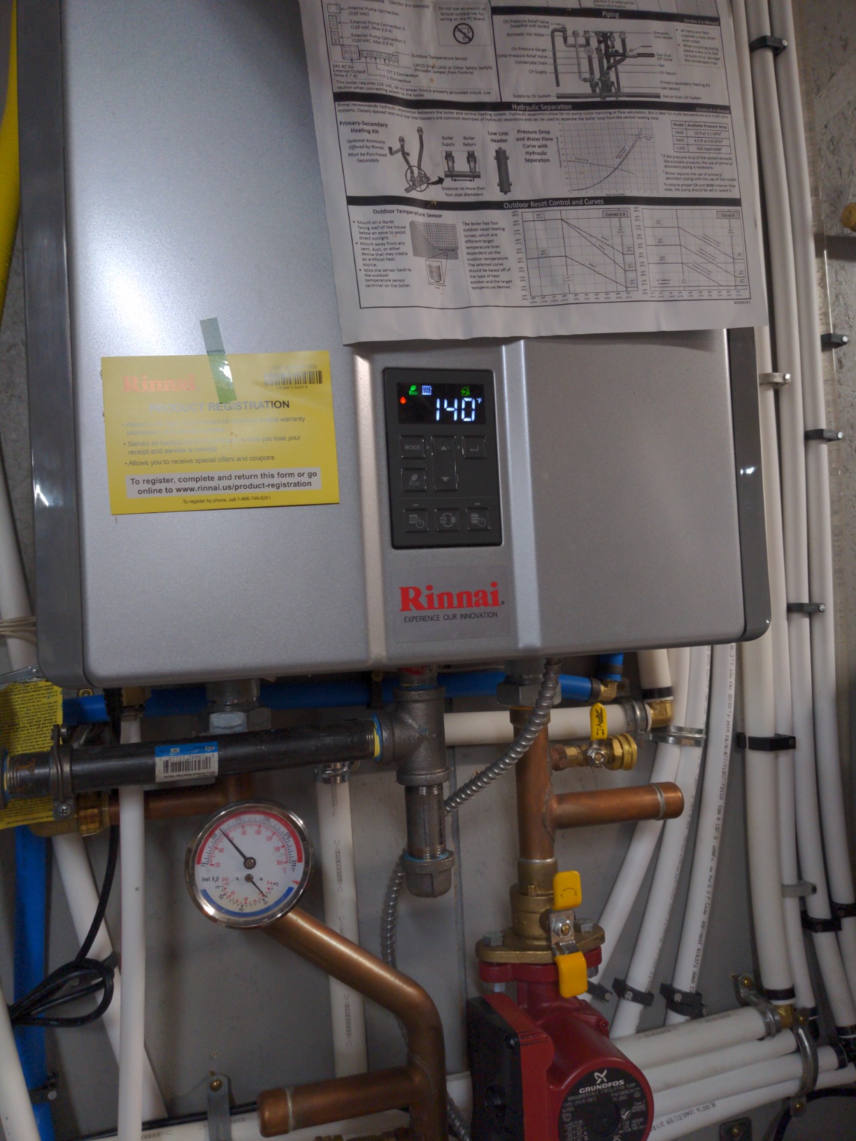 Rinnai i150SN Condensing Gas Boiler, Whole Home Natural Gas Heater with Space-Saving Design and Smart Features, (150K BTU) customer photo 2