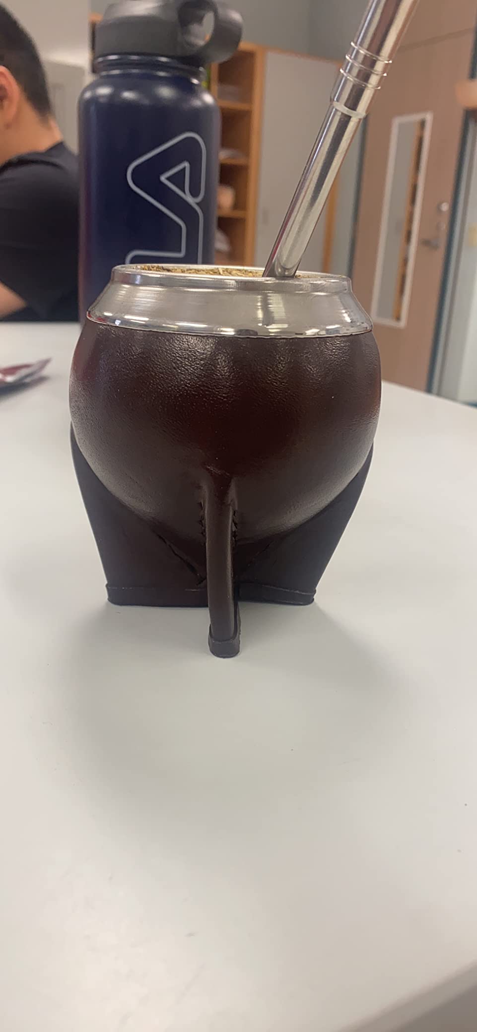 Yerba Mate Gourd Set with Stainless Steel Straw | Handmade Leather Yerba Mate Cup and Bombilla Set from Argentina - Beach Essentials customer photo 1