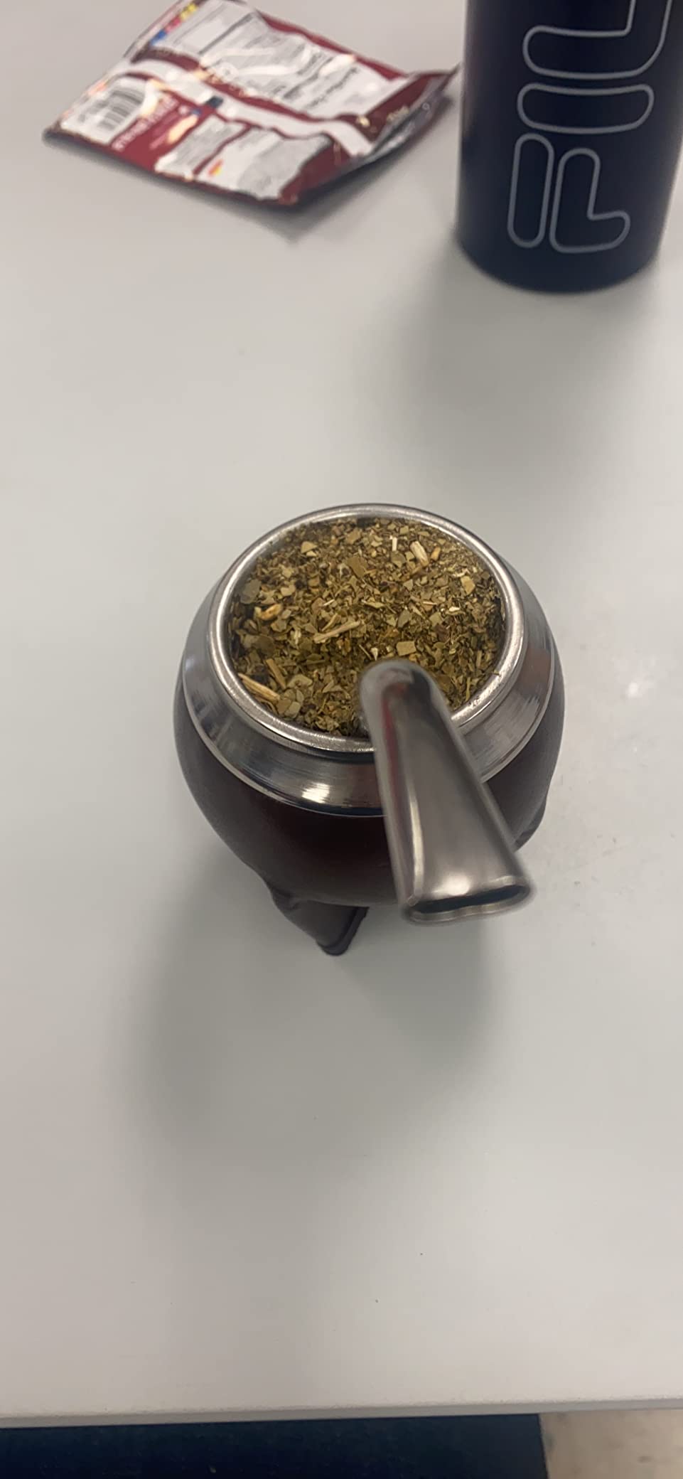 Yerba Mate Gourd Set with Stainless Steel Straw | Handmade Leather Yerba Mate Cup and Bombilla Set from Argentina - Beach Essentials customer photo 2